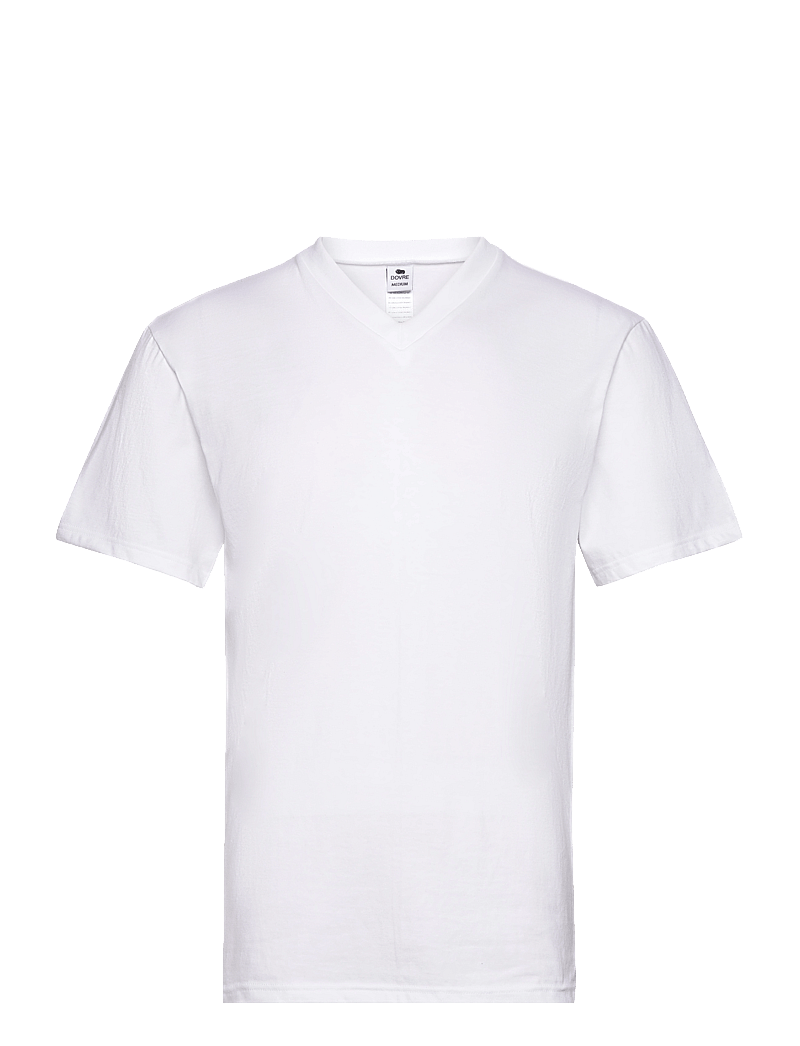Dovre - Dovre T-shirts V-neck organic. - nattrøjer - white - 0