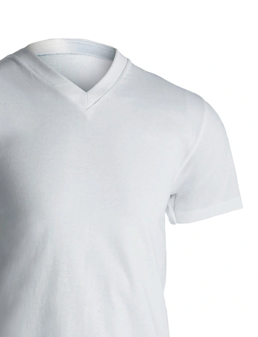 Dovre - Dovre T-shirts V-neck organic. - hauts de pyjama - white - 3