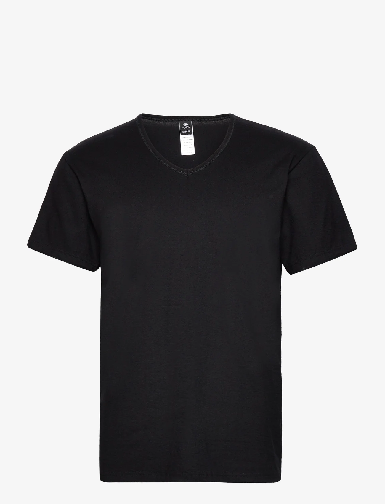 Dovre - Dovre T-shirts V-neck organic - zemākās cenas - black - 0