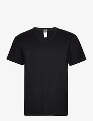 Dovre - Dovre T-shirts V-neck organic - laagste prijzen - black - 0