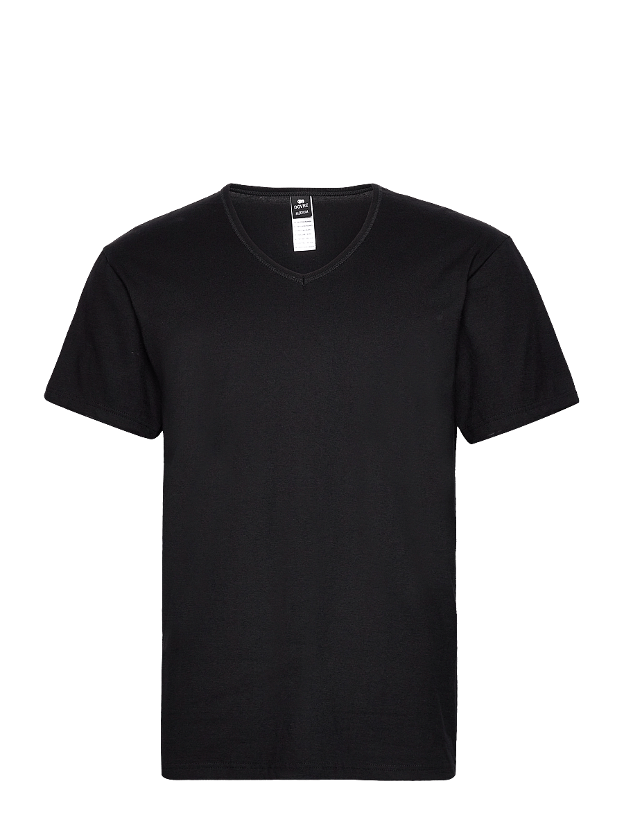 Dovre - Dovre T-shirts V-neck organic - v-neck t-shirts - black - 0