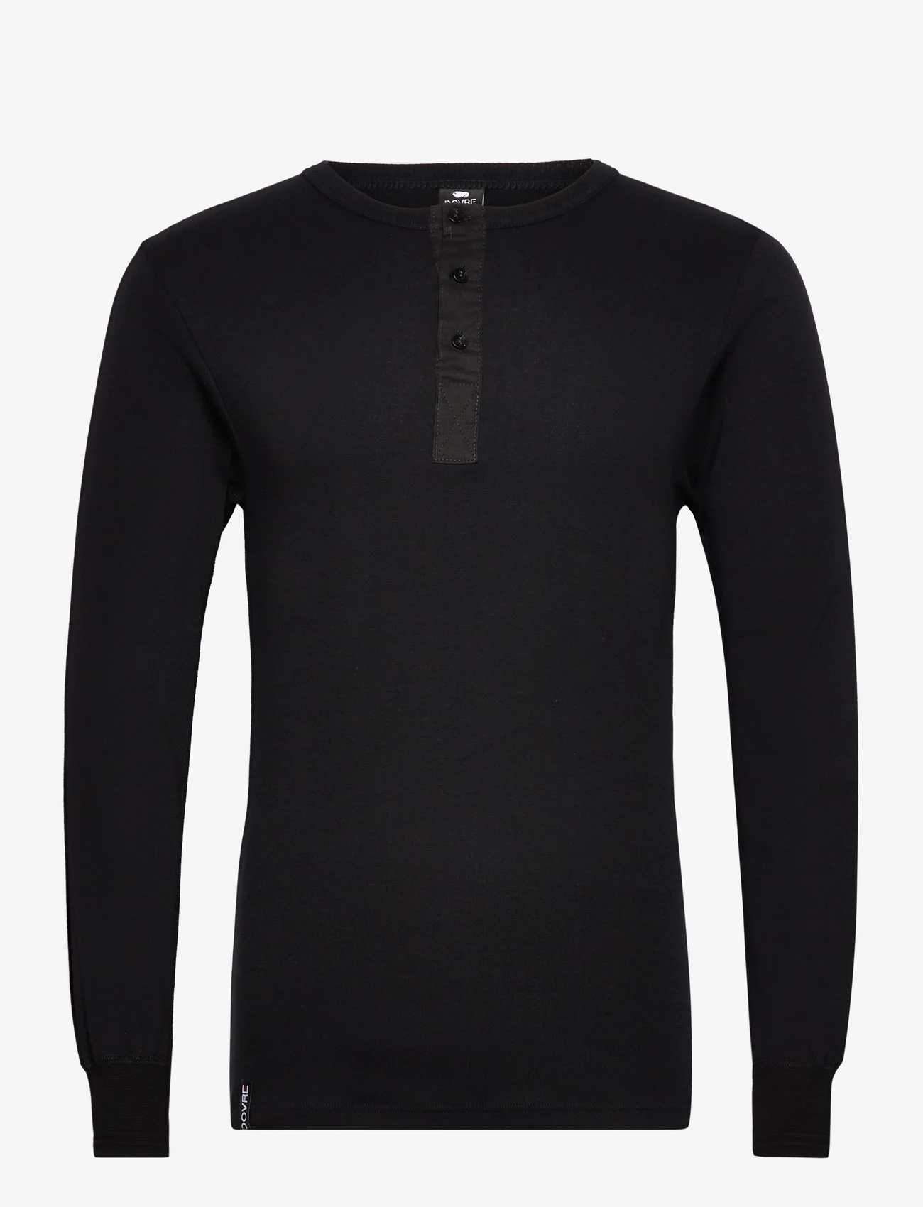Dovre - Dovre T-Shirt 1/1 ærme/stolpe - pyjama tops - black - 0