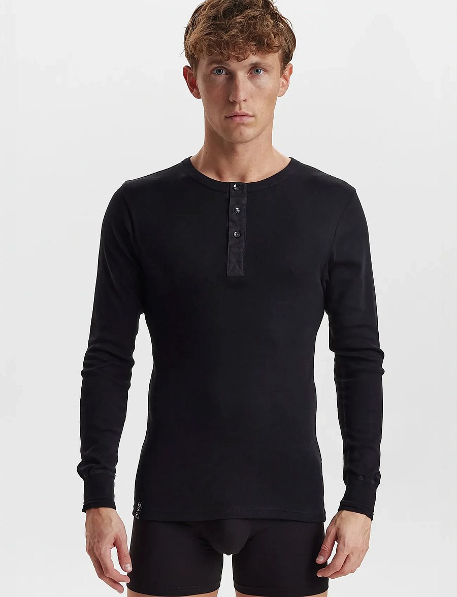 Dovre - Dovre T-Shirt 1/1 ærme/stolpe - hauts de pyjama - black - 0