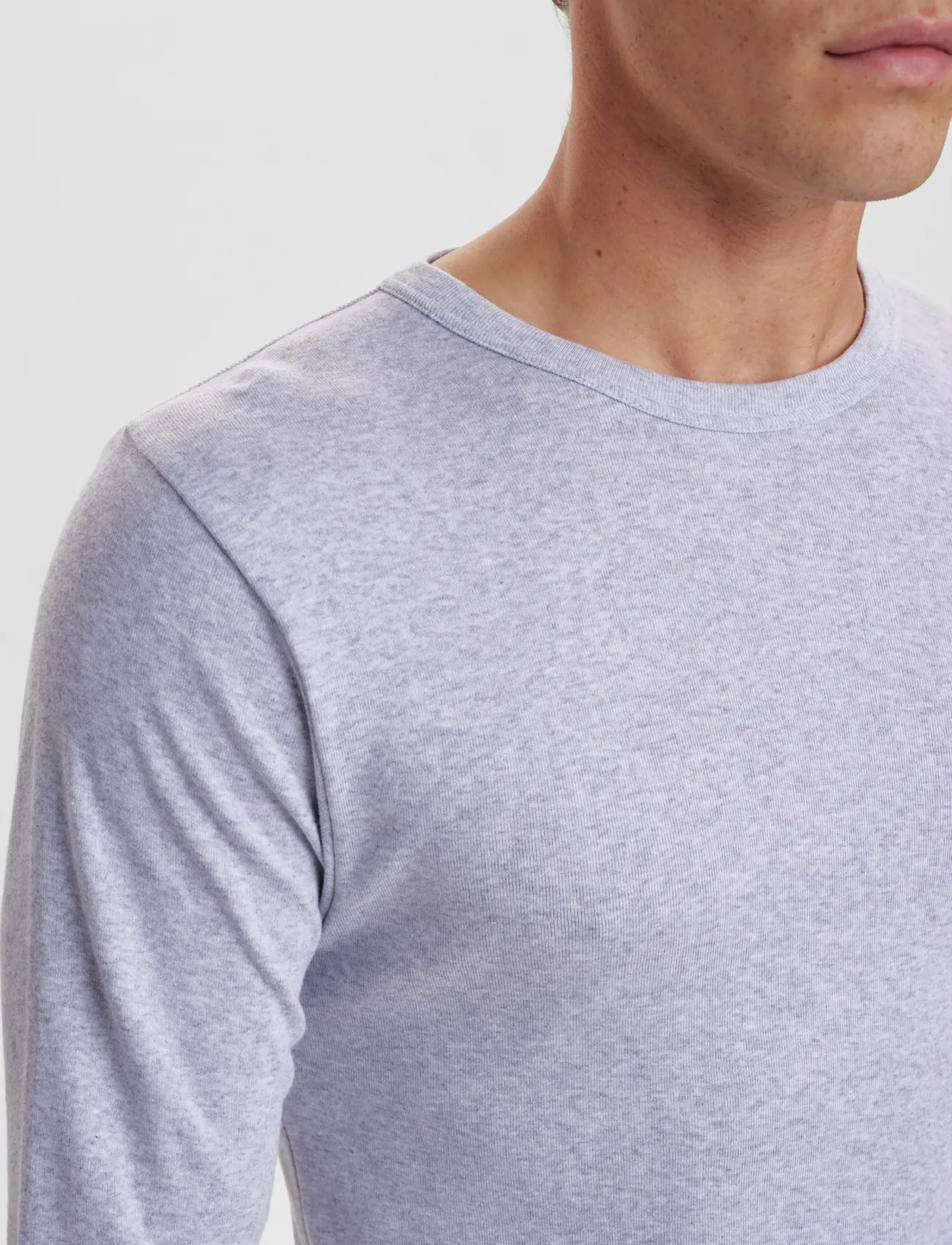 Dovre - Dovre T-shirts 1/1 ærme organi - hauts de pyjama - grey melan - 4
