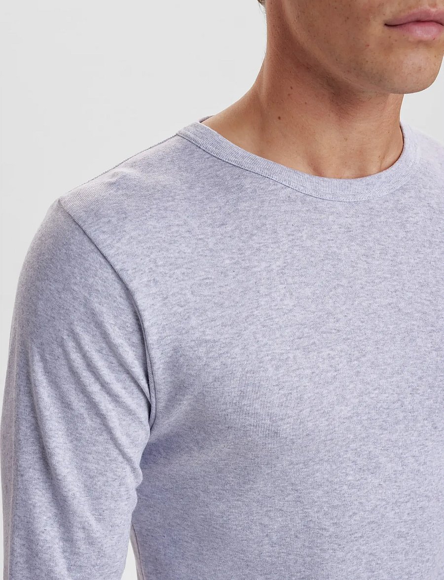 Dovre - Dovre T-shirts 1/1 ærme organi - hauts de pyjama - grey melan - 4