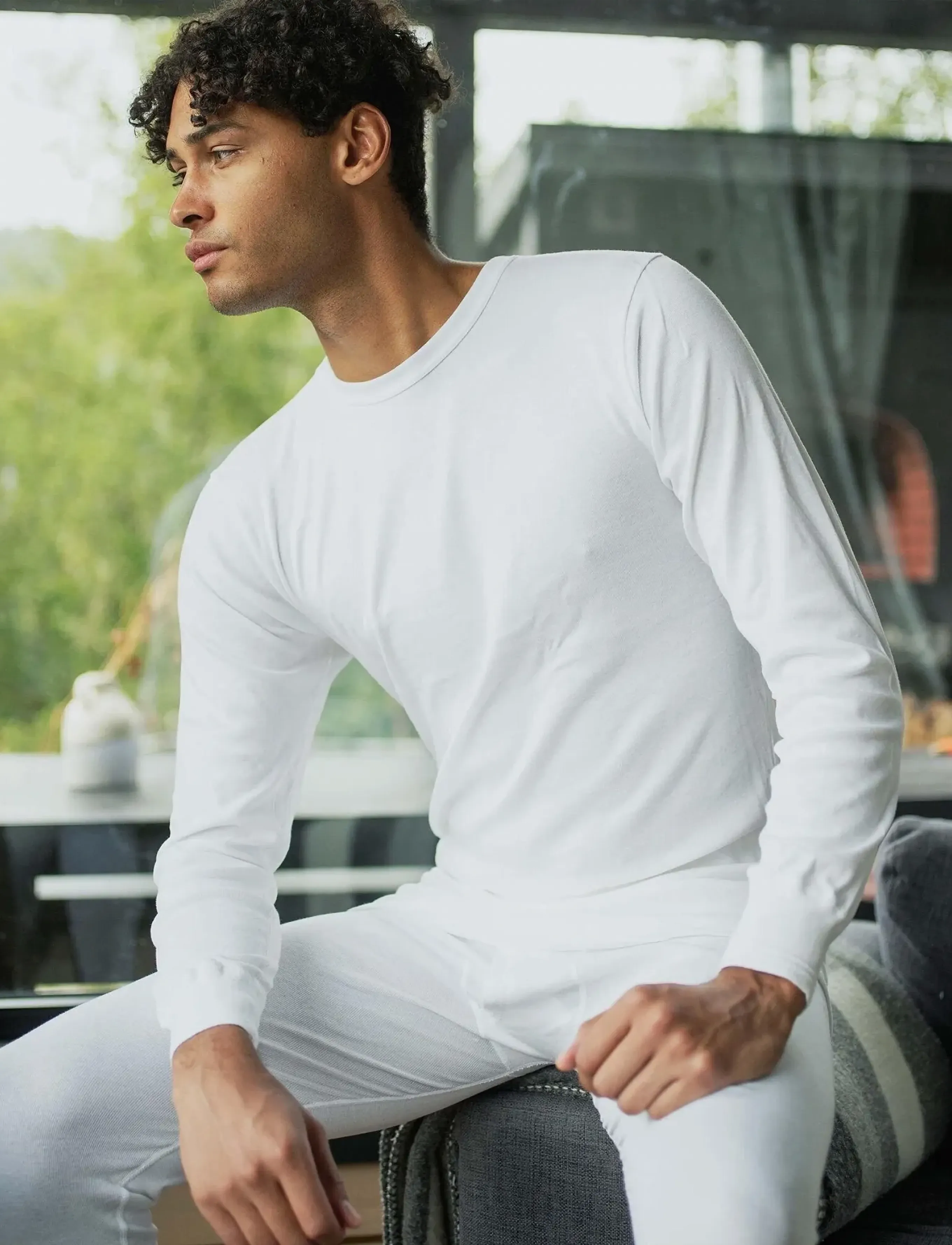 Dovre Dovre T-shirts 1/1 ærme organi - Piżama - WHITE / white