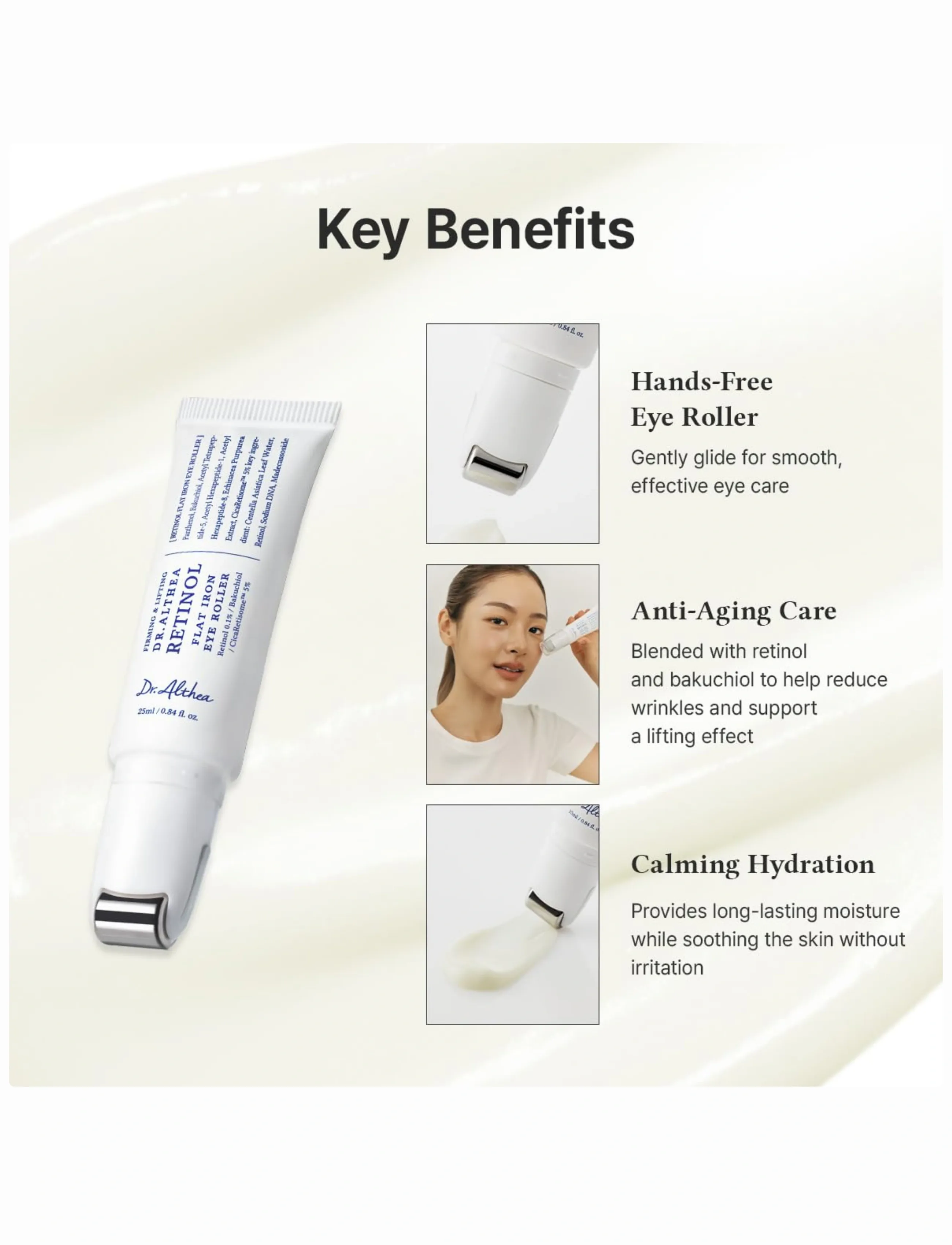 Dr. Althea - Retinol Flat Iron Eye Roller - augnkrem - clear - 2
