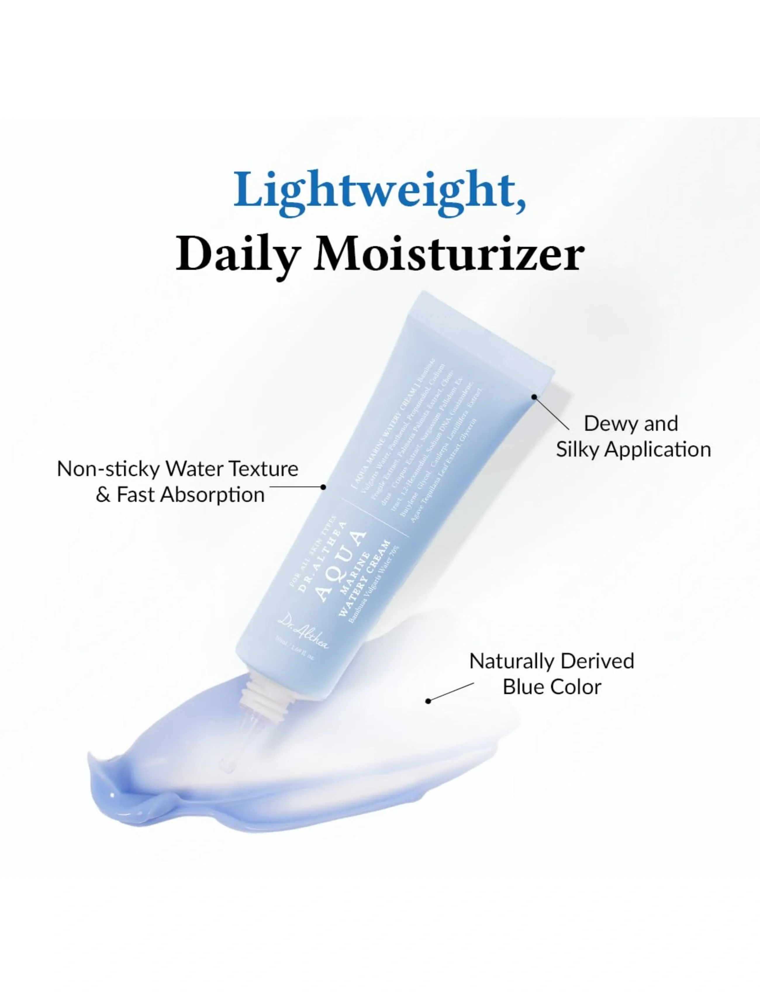 Dr. Althea Aqua Marine Watery Cream, 50 ml, Blue, Fugtighedscreme > Dagcreme, Dame