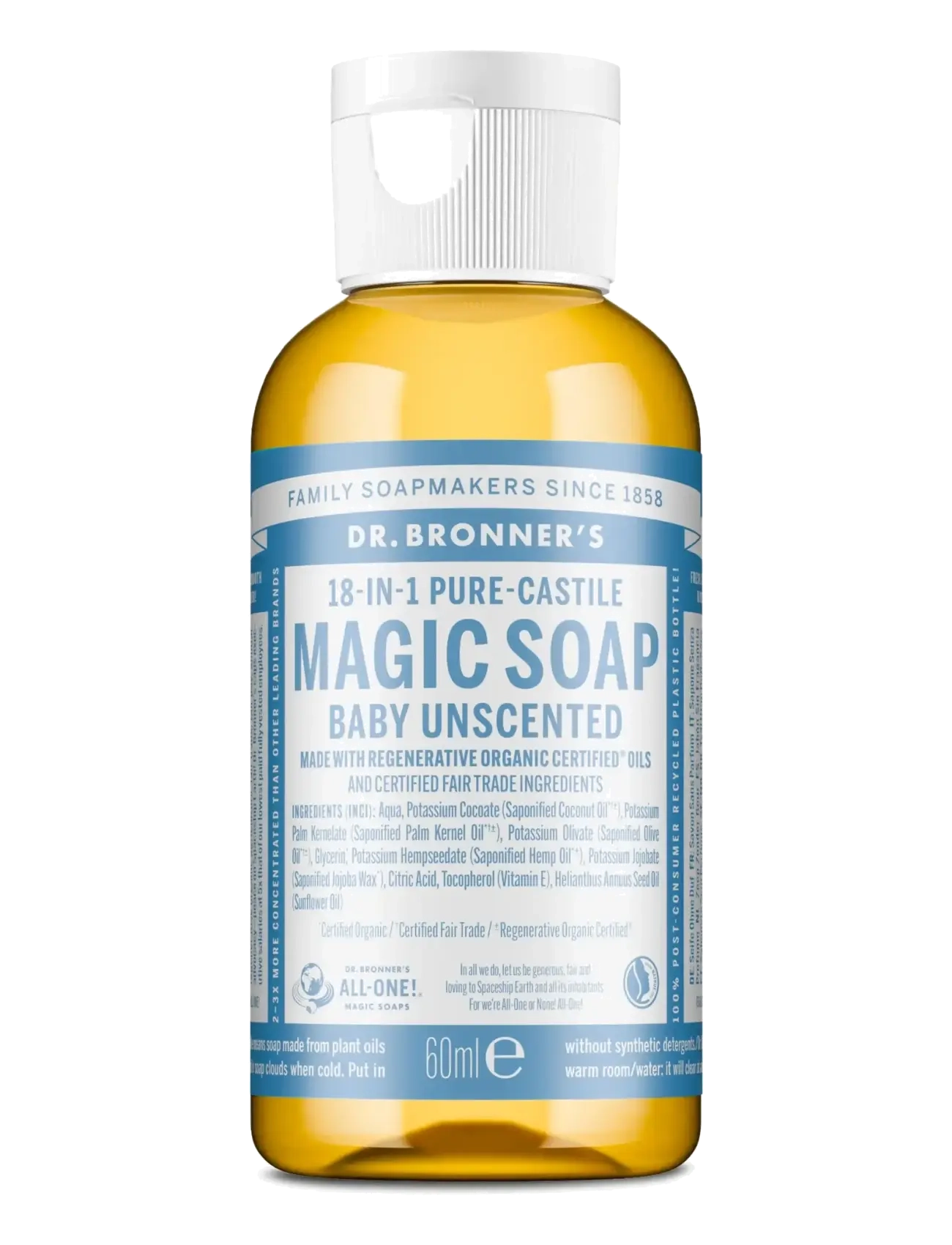 Dr. Bronner’s Baby-Mild (Unscented), Flydende håndsæbe, Nude, Str: 60 ml