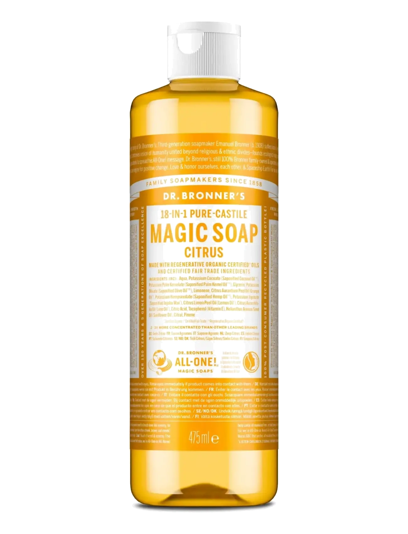 Dr. Bronner’s Citrus-Orange, 475 ml, Nude, Hudpleje > Krop, Dame