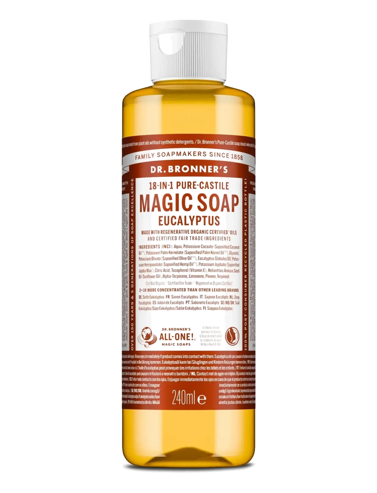 Dr. Bronner’s Eucalyptus, Flydende håndsæbe, Nude, Str: 240 ml