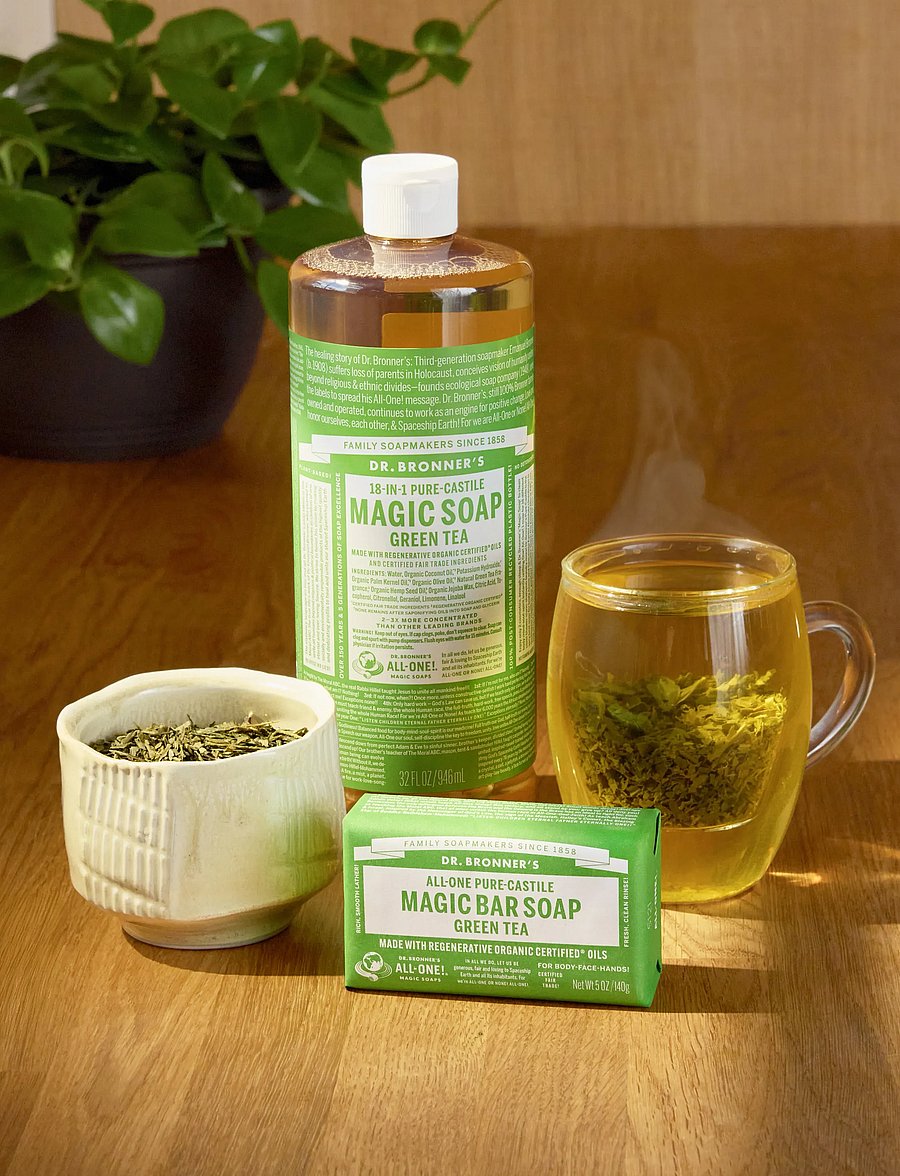 Dr. Bronner’s - Green Tea Liquid Soap - shower gel & bruseolier - no colour - 0