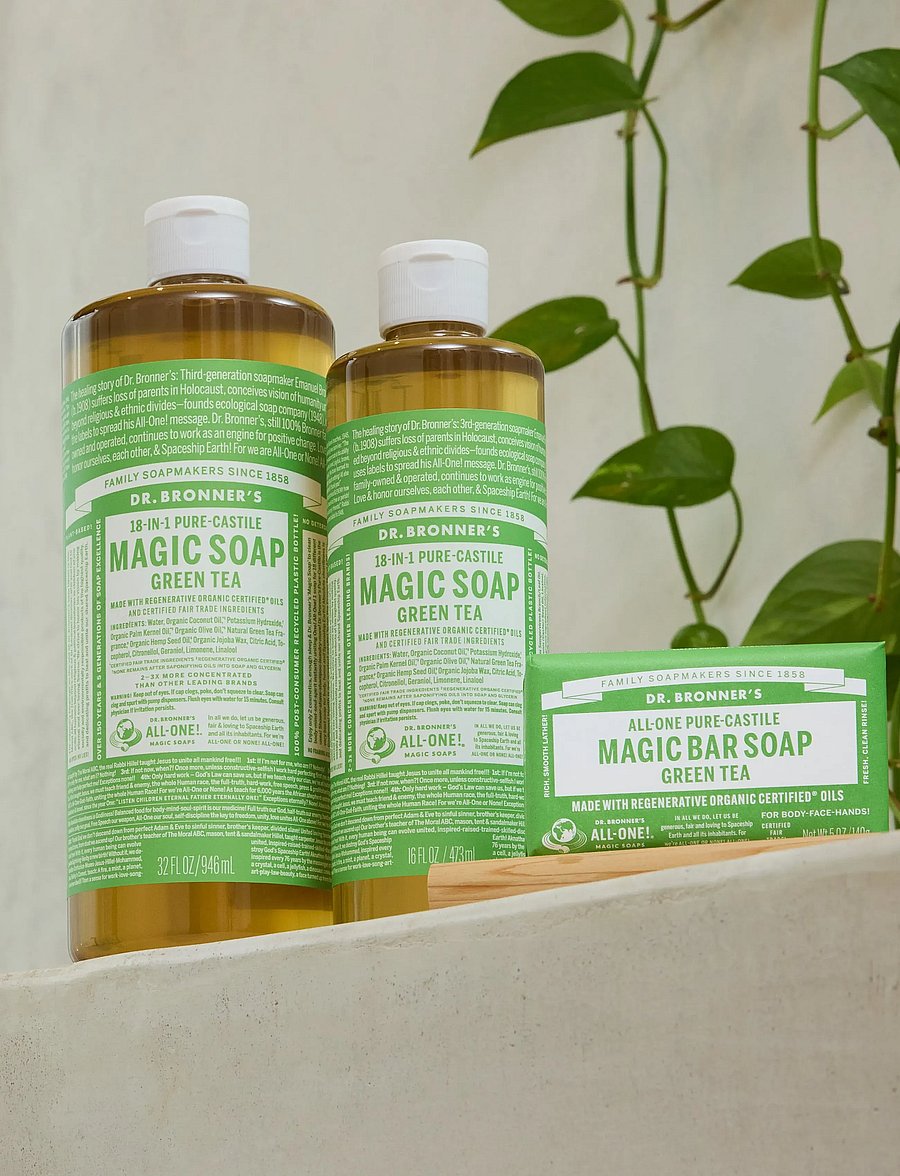 Dr. Bronner’s - Green Tea Liquid Soap - shower gel & bruseolier - no colour - 3