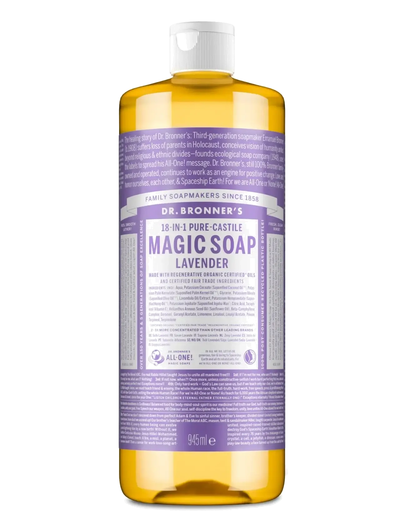 Dr. Bronner’s Lavender, Badekar og bruser, Nude, Str: 945 ml