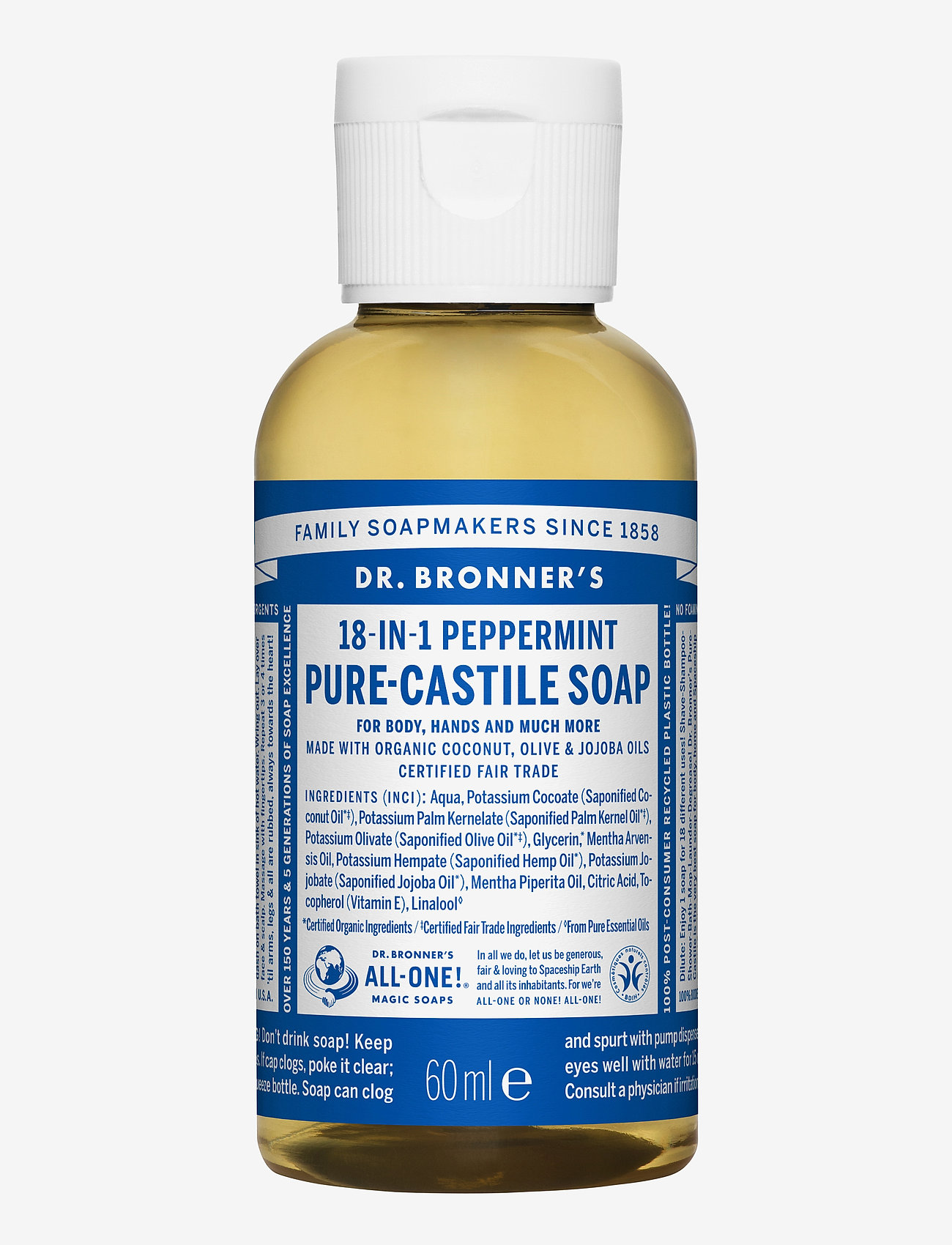 Dr. Bronner’s - 18-in-1 Castile Liquid Soap Peppermint - flytende såpe - no colour - 0