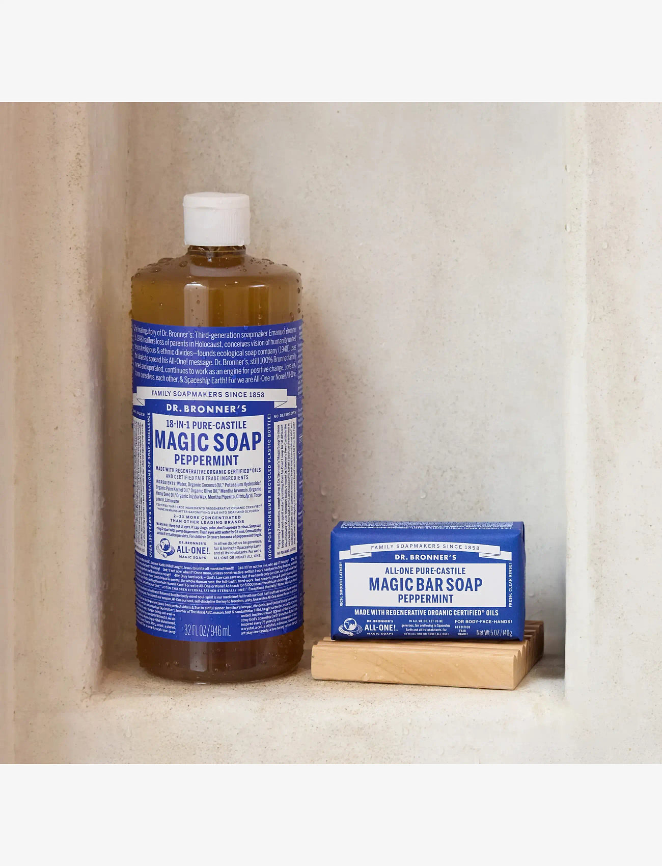 Dr. Bronner’s - Peppermint - dusjsåpe og dusjolje - clear - 1