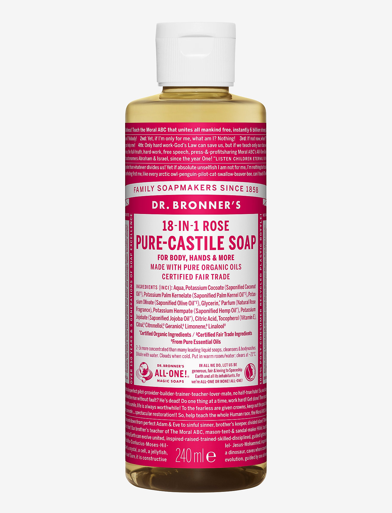 Dr. Bronner’s - 18-in-1 Castile Liquid Soap Rose - flytande tvål - no colour - 0