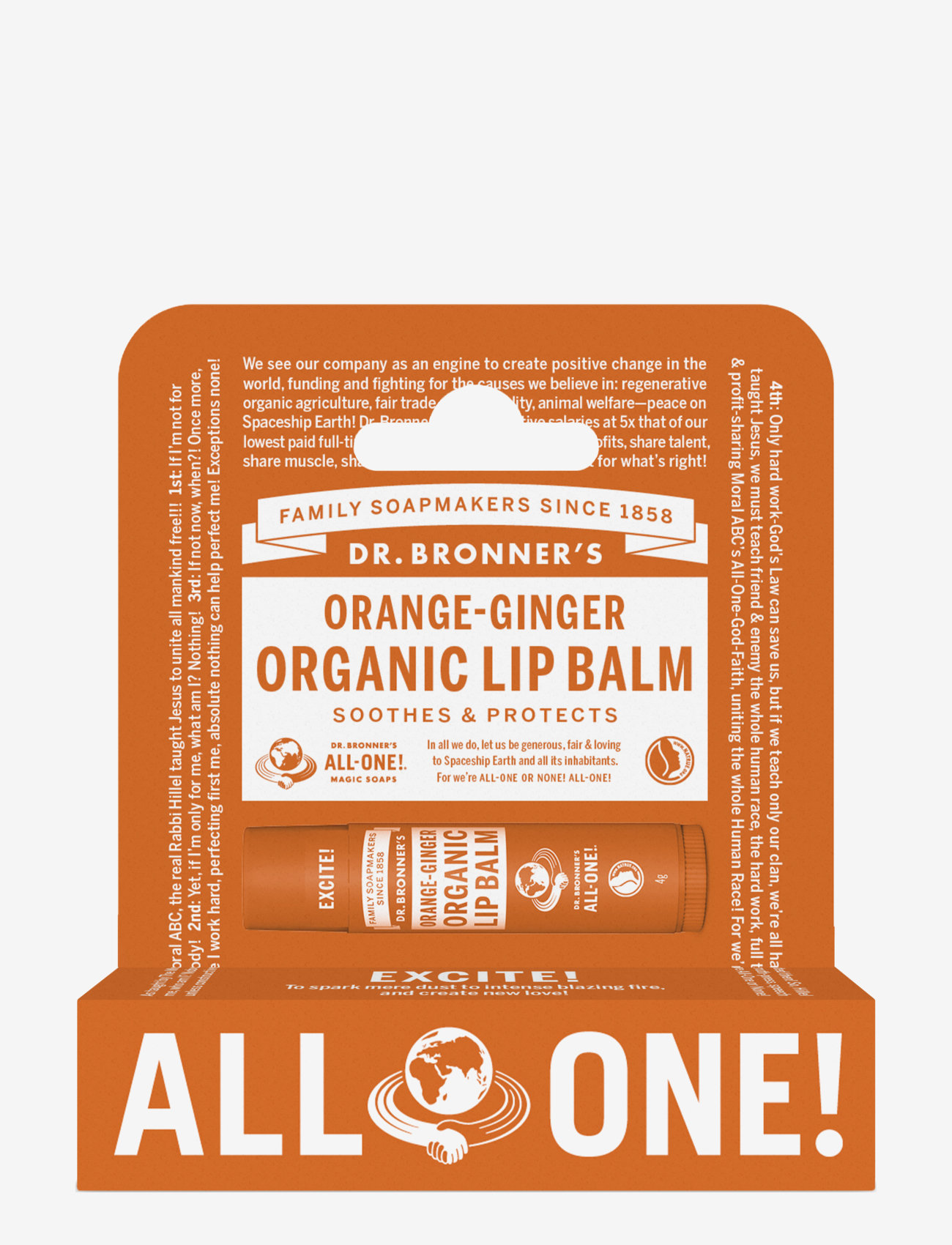 Dr. Bronner’s - Orange-Ginger Organic Lip Balm Hang Pack - ansiktspleie - no colour - 0