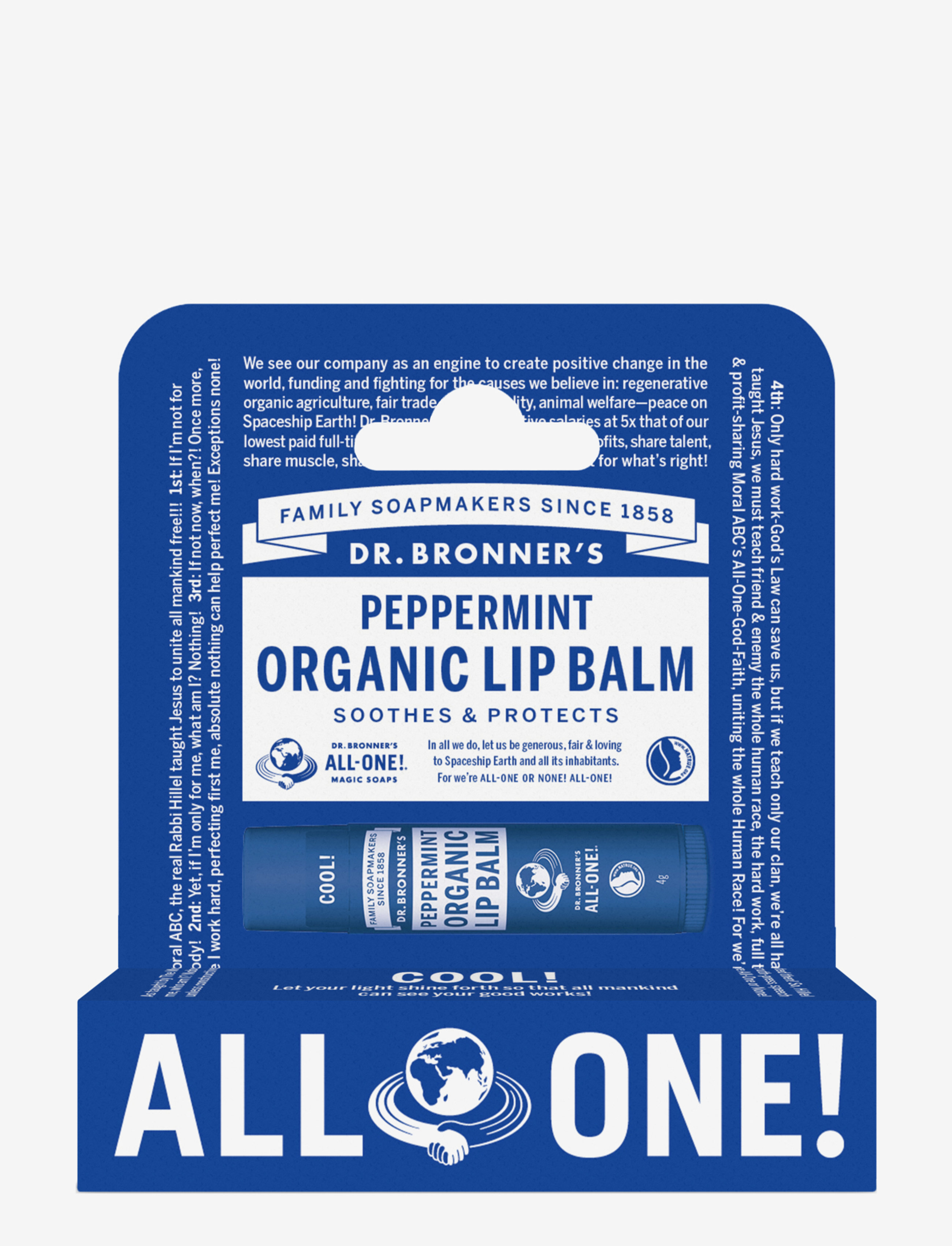 Dr. Bronner’s Peppermint Organic Lip Balm Hang Pack - Beauty - Herre - NO COLOUR / undefined