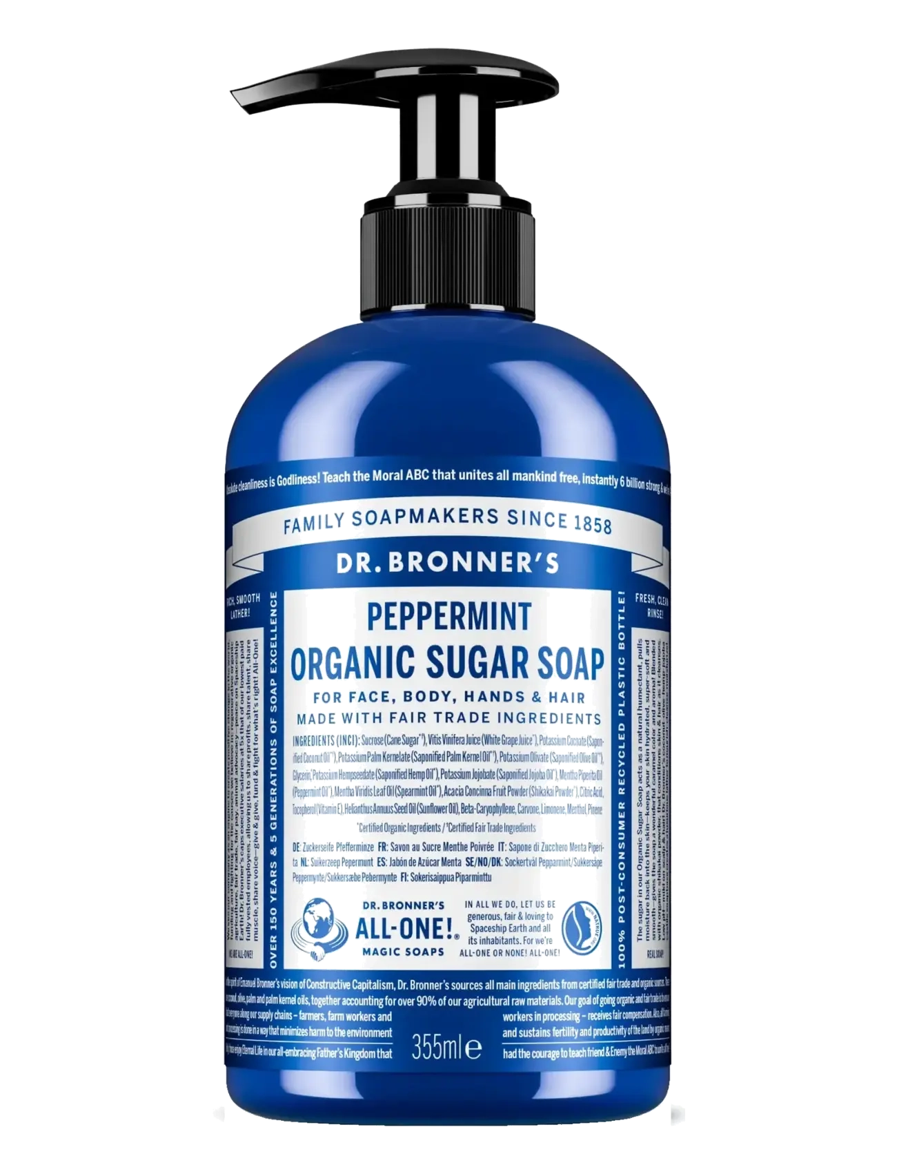 Dr. Bronner’s Peppermint, 355 ml, Nude, Hudpleje > Krop, Dame