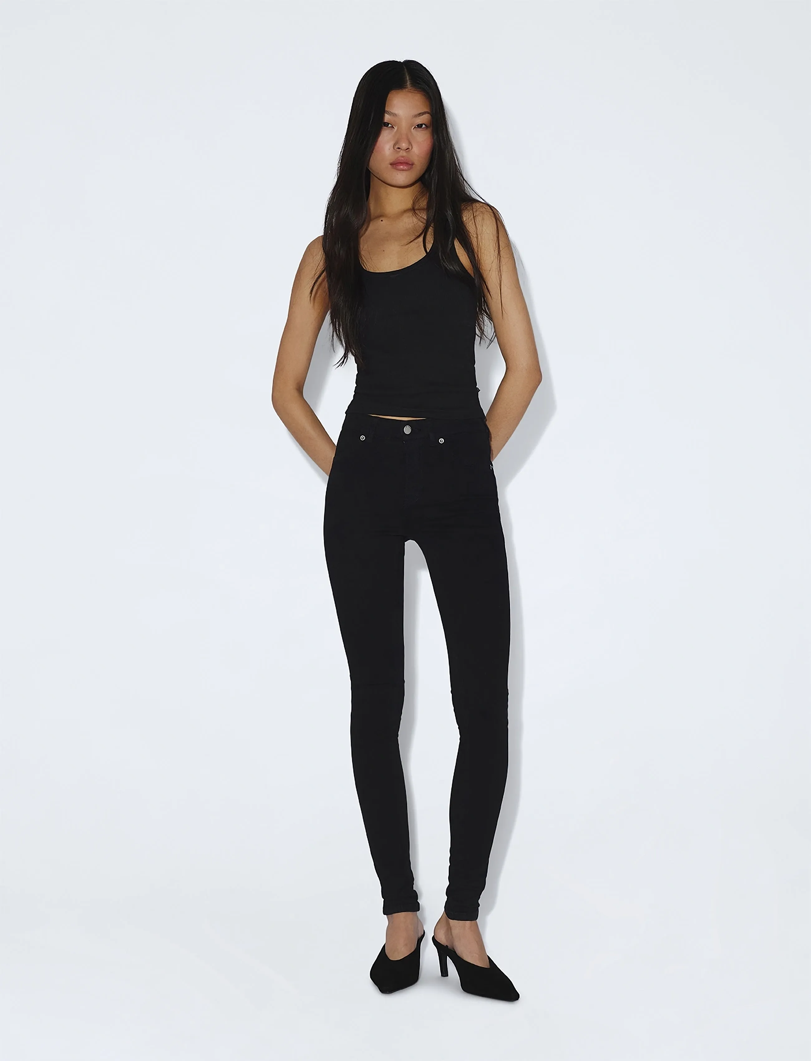 Dr Denim Plenty Mid Skinny - Kleidung - BLACK / black