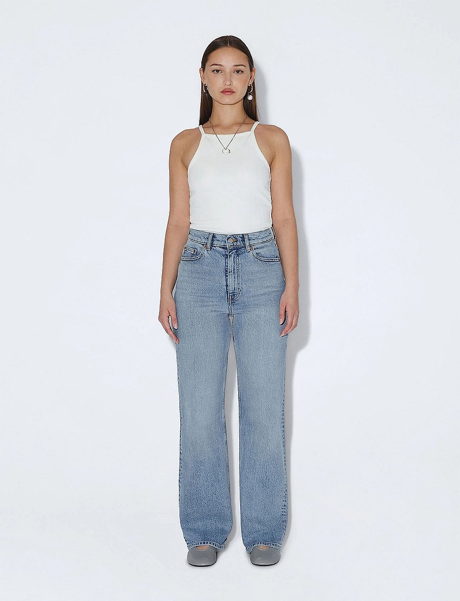 Dr Denim - Echo High Straight - beinar gallabuxur - bay blue jay - 0