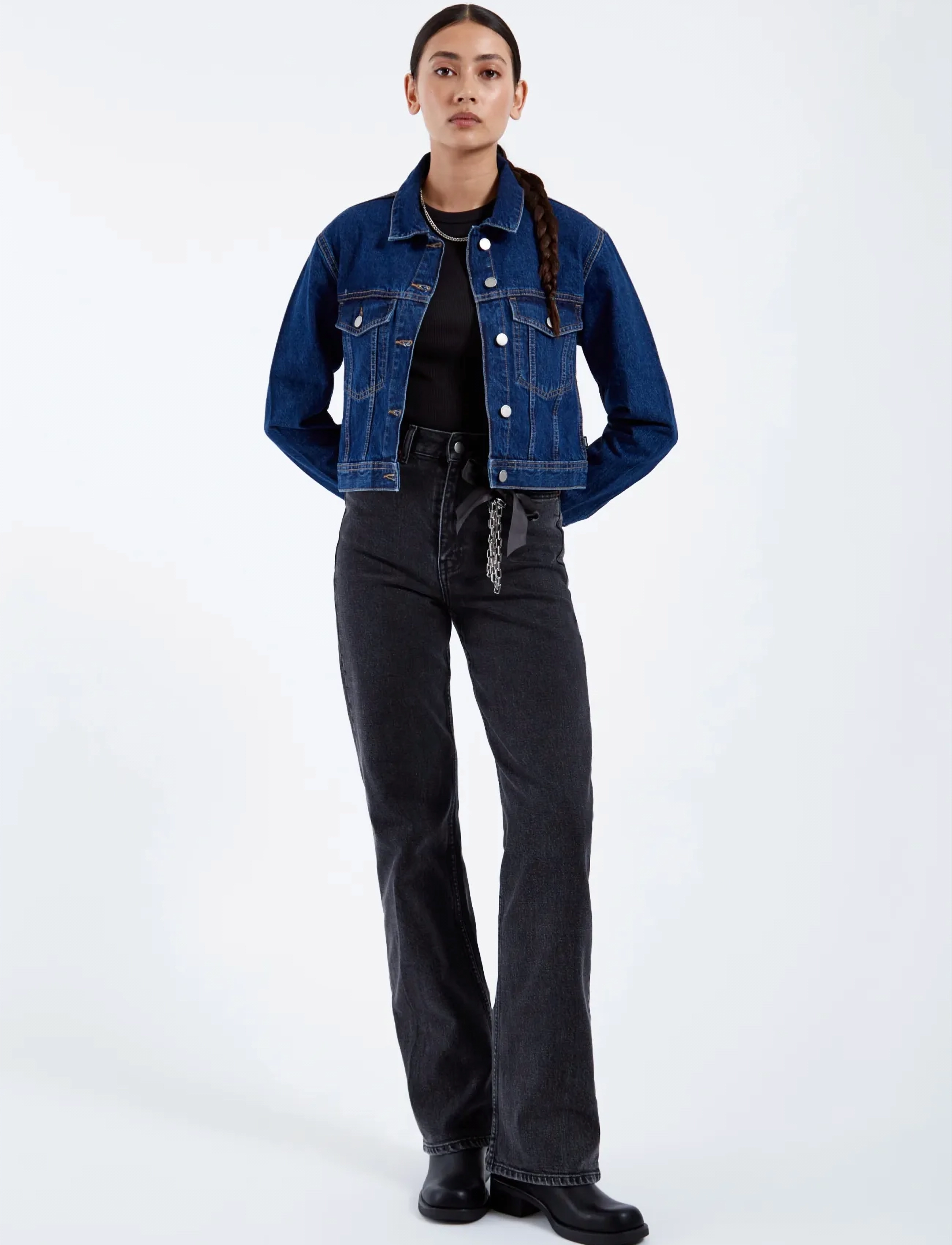 Dr Denim Echo High Straight - Inspiratsioon - TAR RETRO BLACK / black