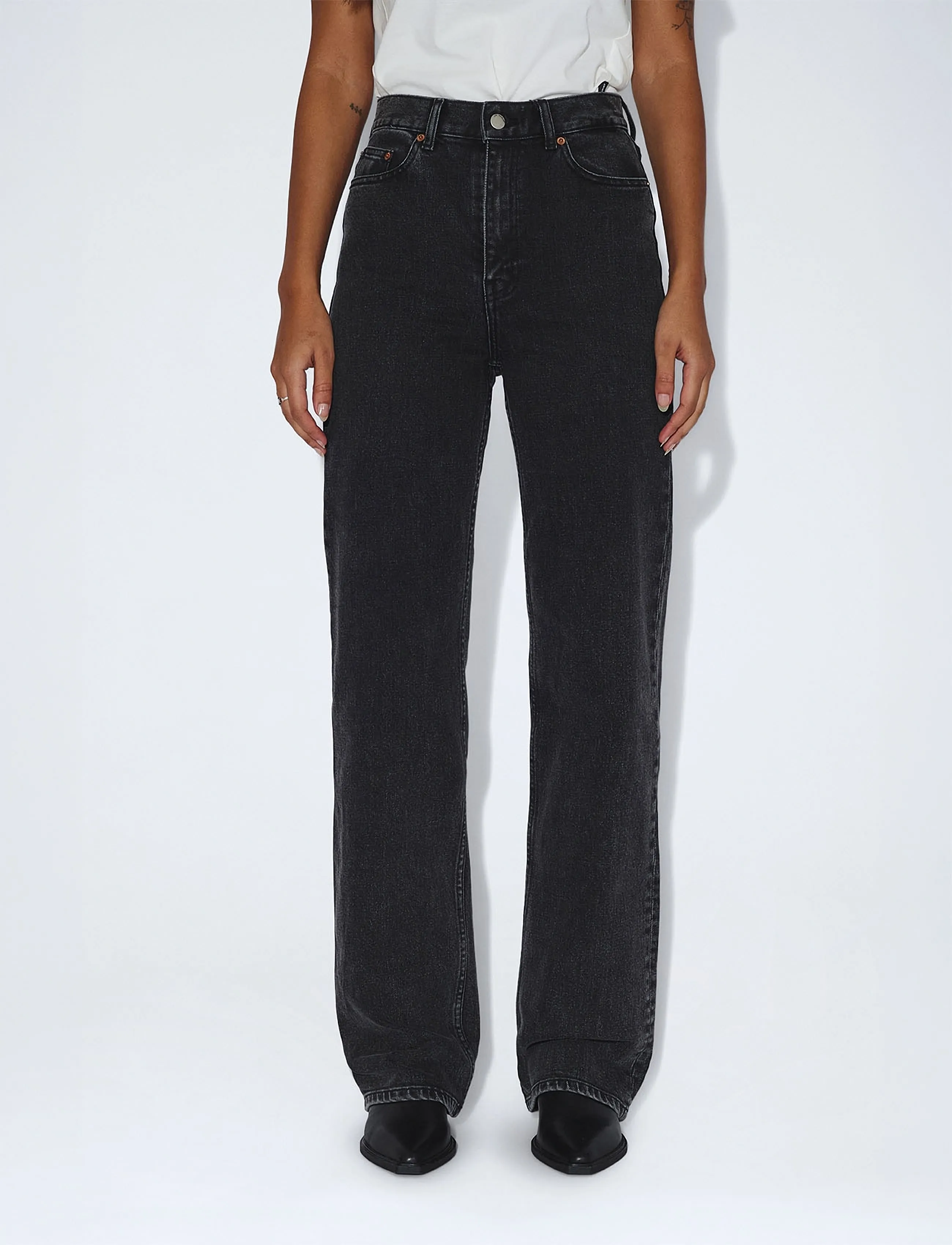 Dr Denim - Echo High Straight - gerade jeans - tar retro black - 4