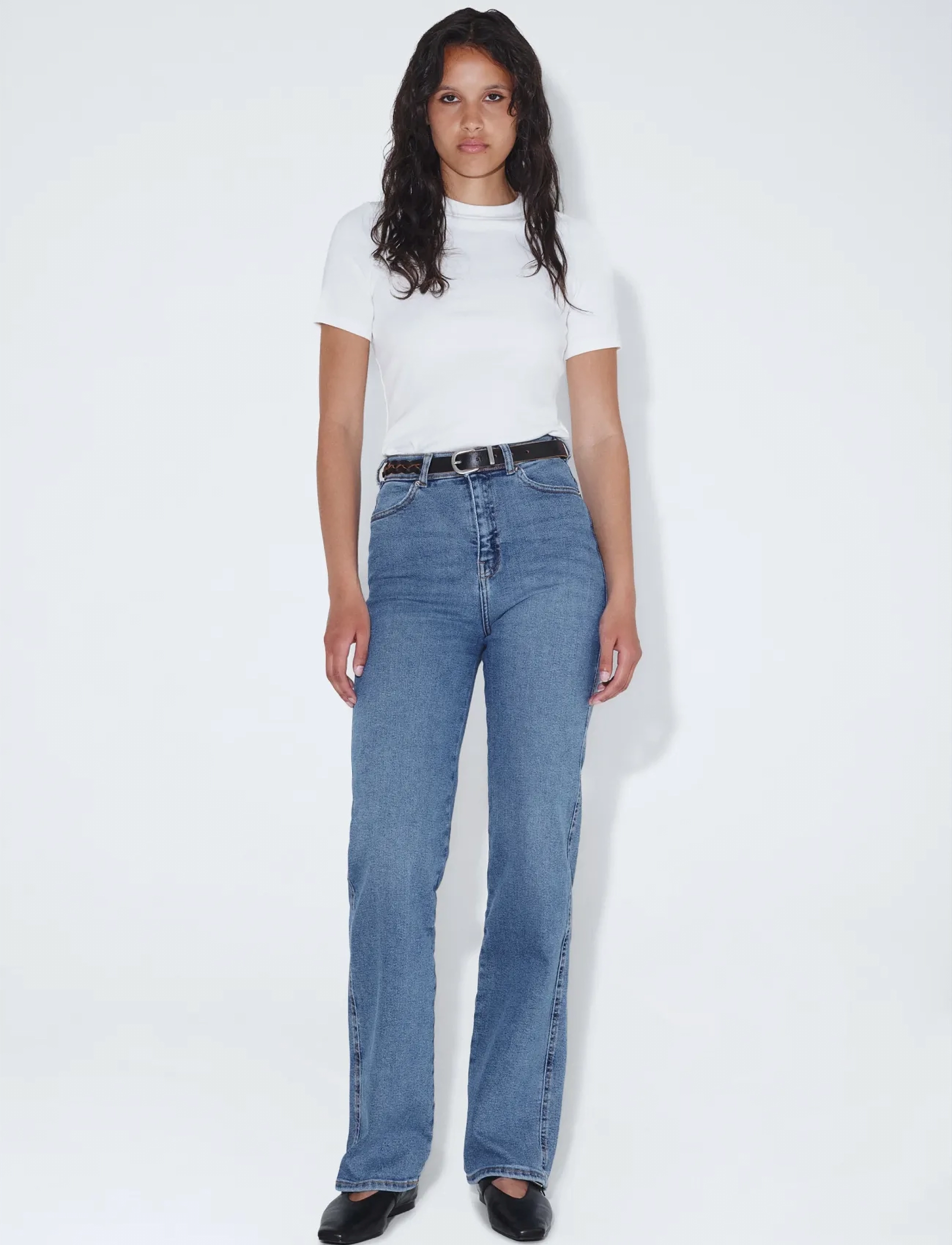 Dr Denim Moxy High Straight - Clothing - CAPE SKY WORN HEM / blue