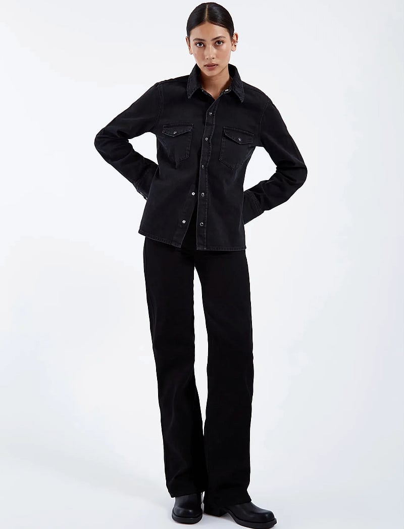 Dr Denim - Moxy High Straight - straight jeans - solid black - 0