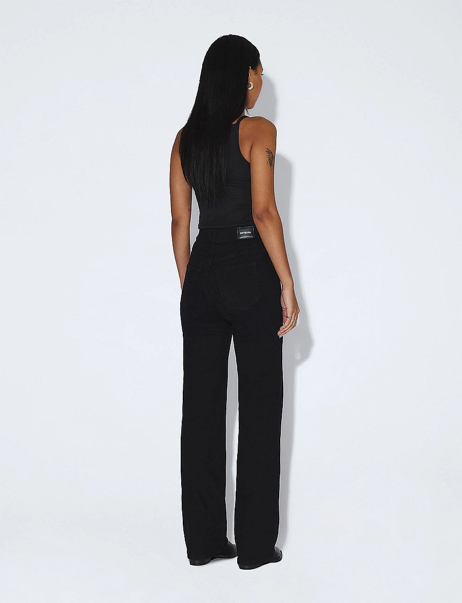 Dr Denim - Moxy High Straight - sirge säärega teksad - solid black - 3