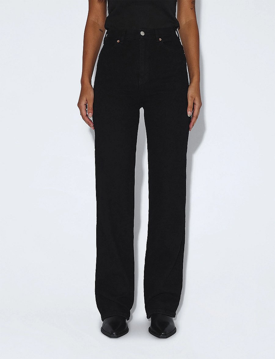 Dr Denim - Moxy High Straight - sirge säärega teksad - solid black - 4