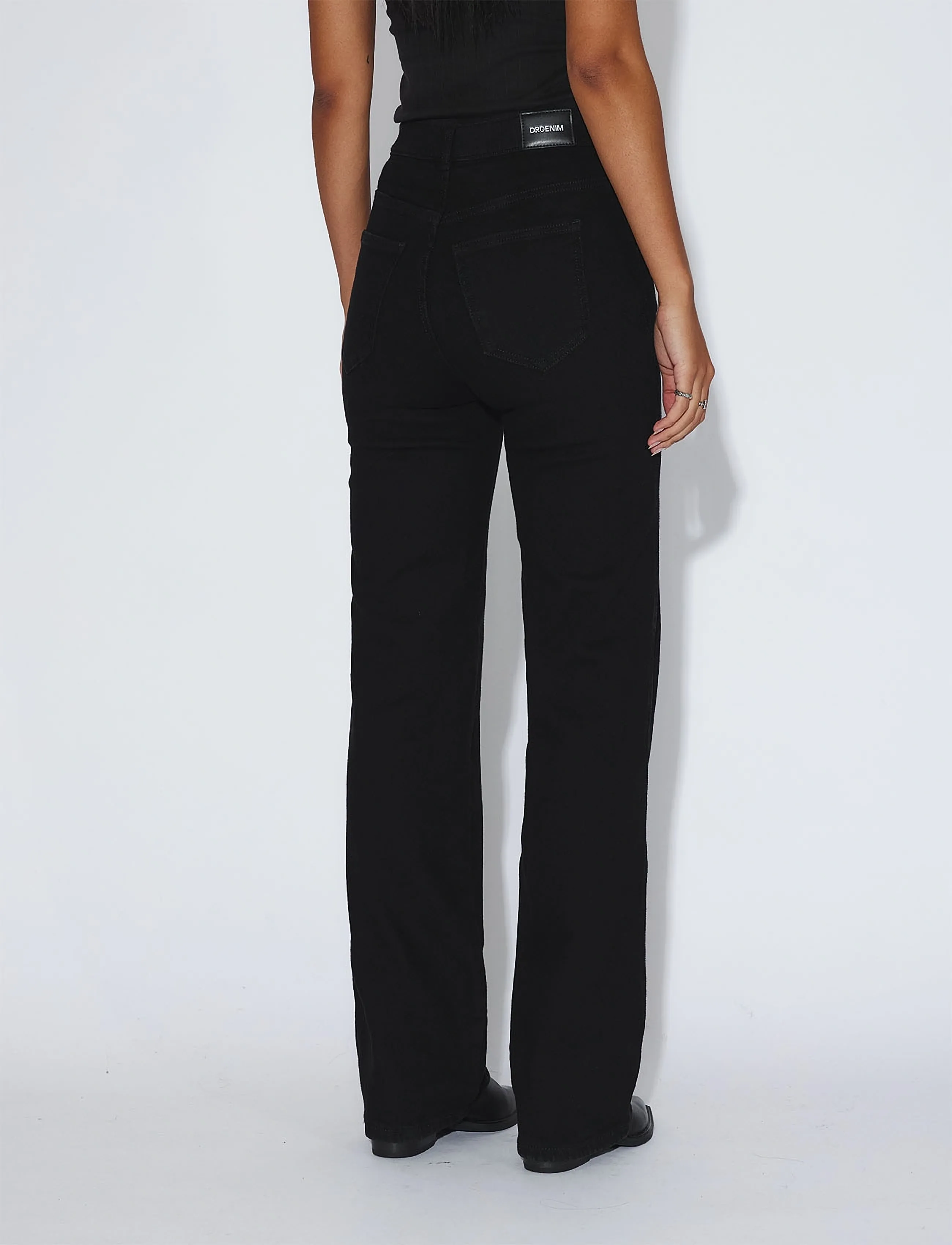 Dr Denim - Moxy High Straight - sirge säärega teksad - solid black - 5