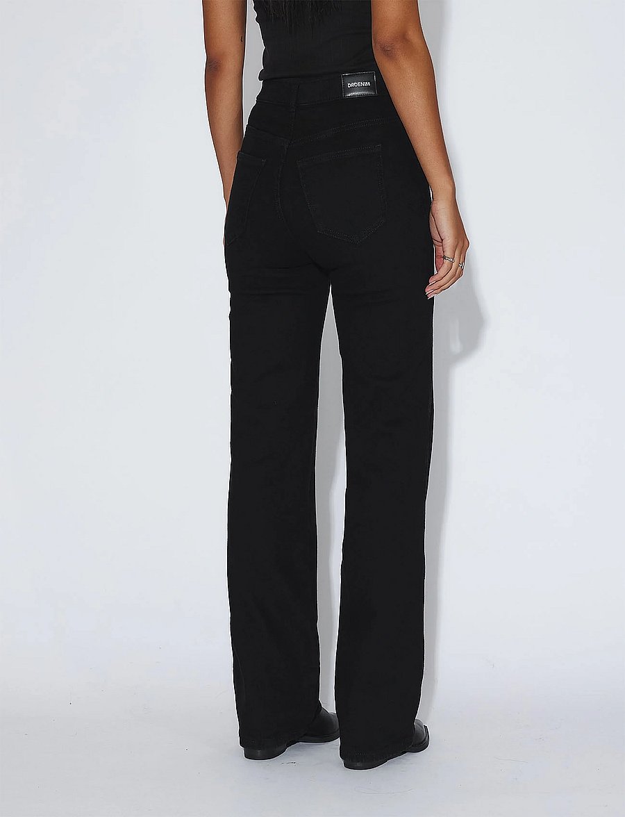 Dr Denim - Moxy High Straight - sirge säärega teksad - solid black - 5