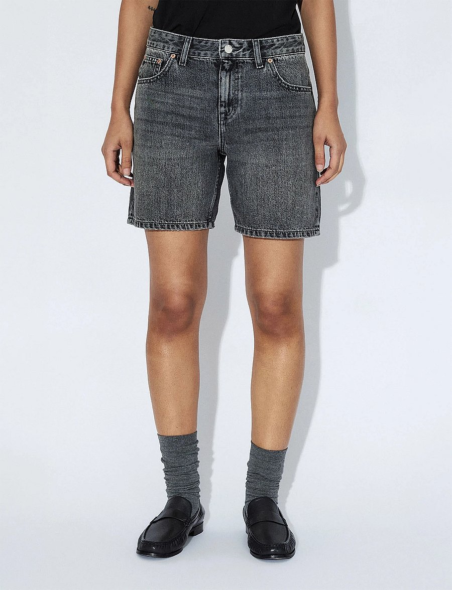 Dr Denim - Hill Low Shorts - jorts - mid grey used - 4