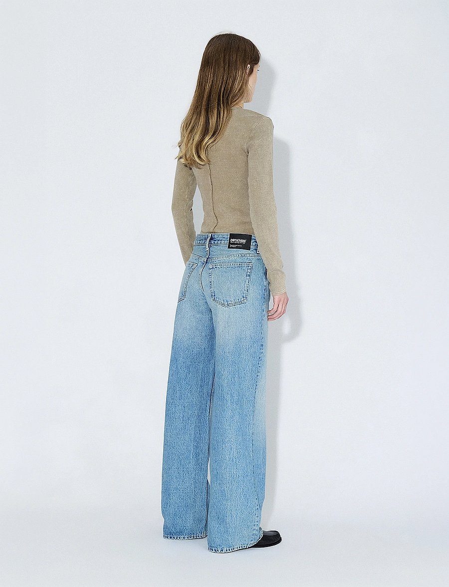 Dr Denim - Rhue Low Wide - hosen mit weitem bein - drift sky used - 3