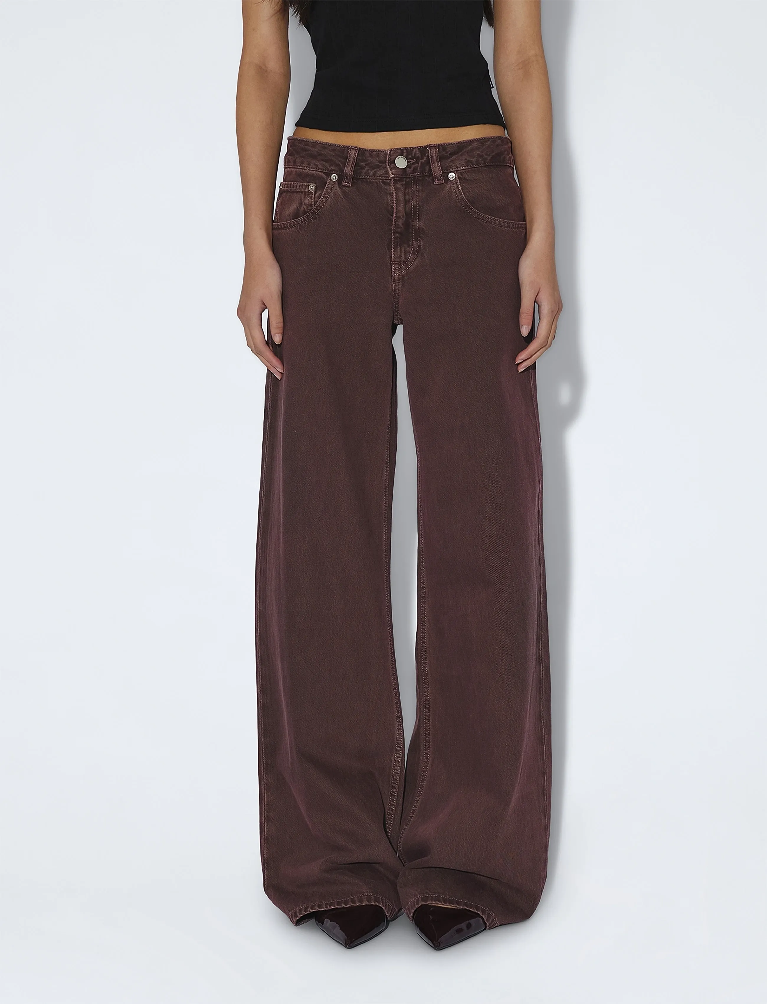 Dr Denim - Rhue Low Wide - vida jeans - washed aubergine - 4