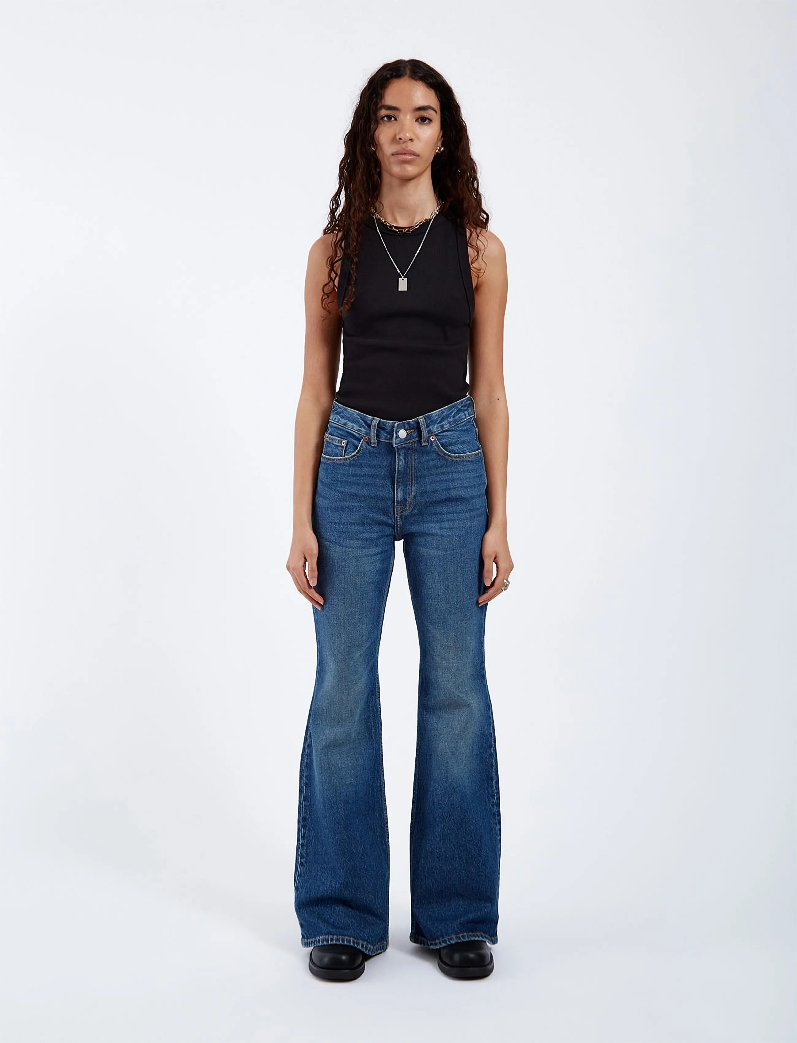 Dr Denim Elba Mid Bootcut, 24 x 32, Blue, Jeans > Boot Cut, Dame
