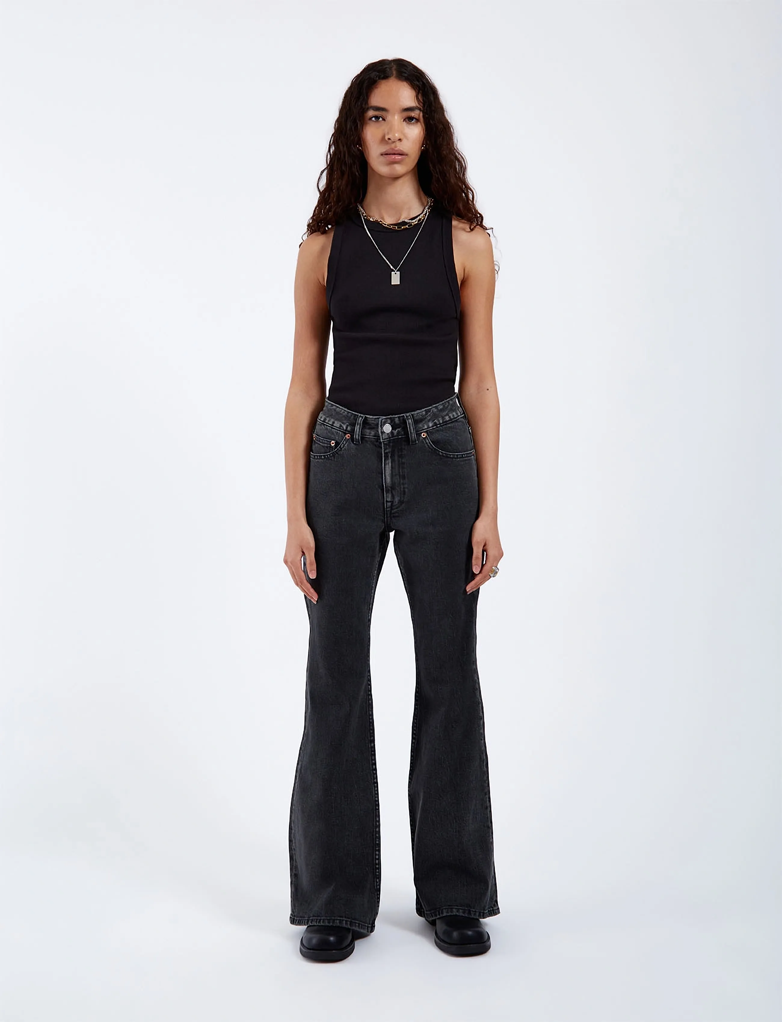 Dr Denim Elba Mid Bootcut, 29 x 34, Black, Jeans > Boot Cut, Dame