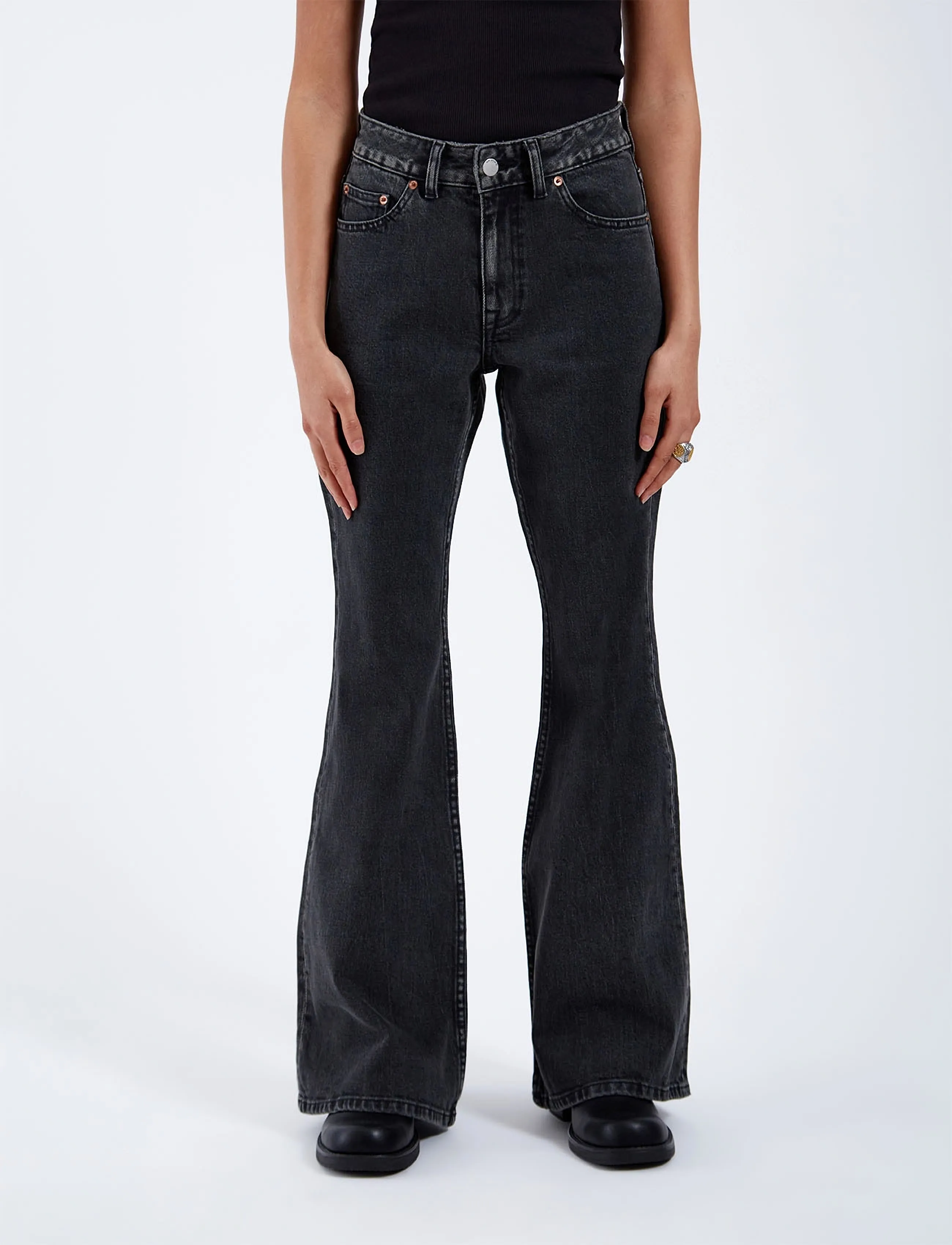 Dr Denim - Elba Mid Bootcut - bootcut jeans - tar aged black - 4