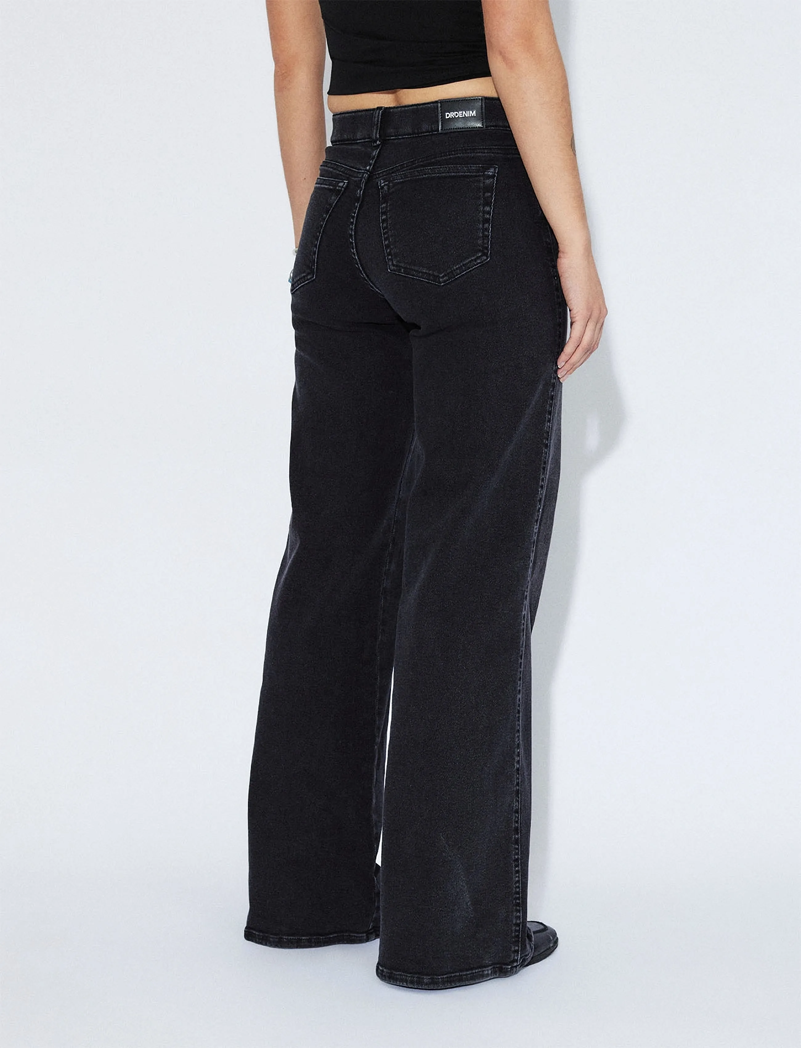 Dr Denim - Zila Mid Wide - hosen mit weitem bein - black mist - 5