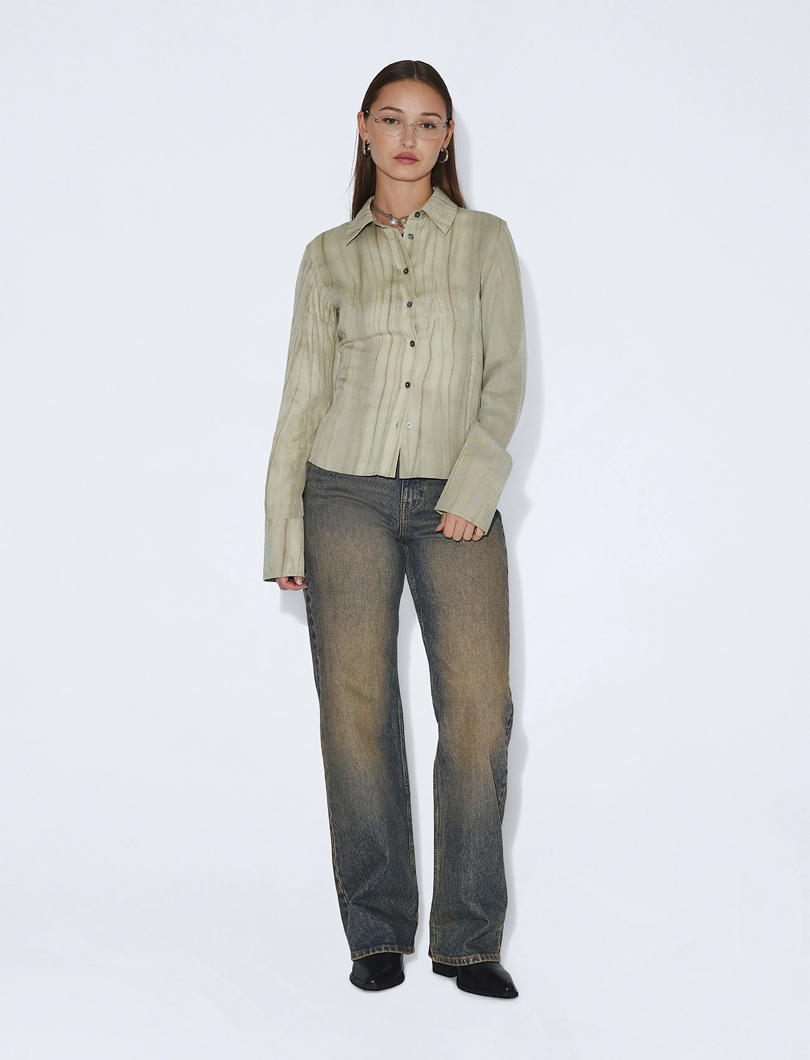 Dr Denim Echo High Straight - Büromode - BAY MID BROWNISH / navy