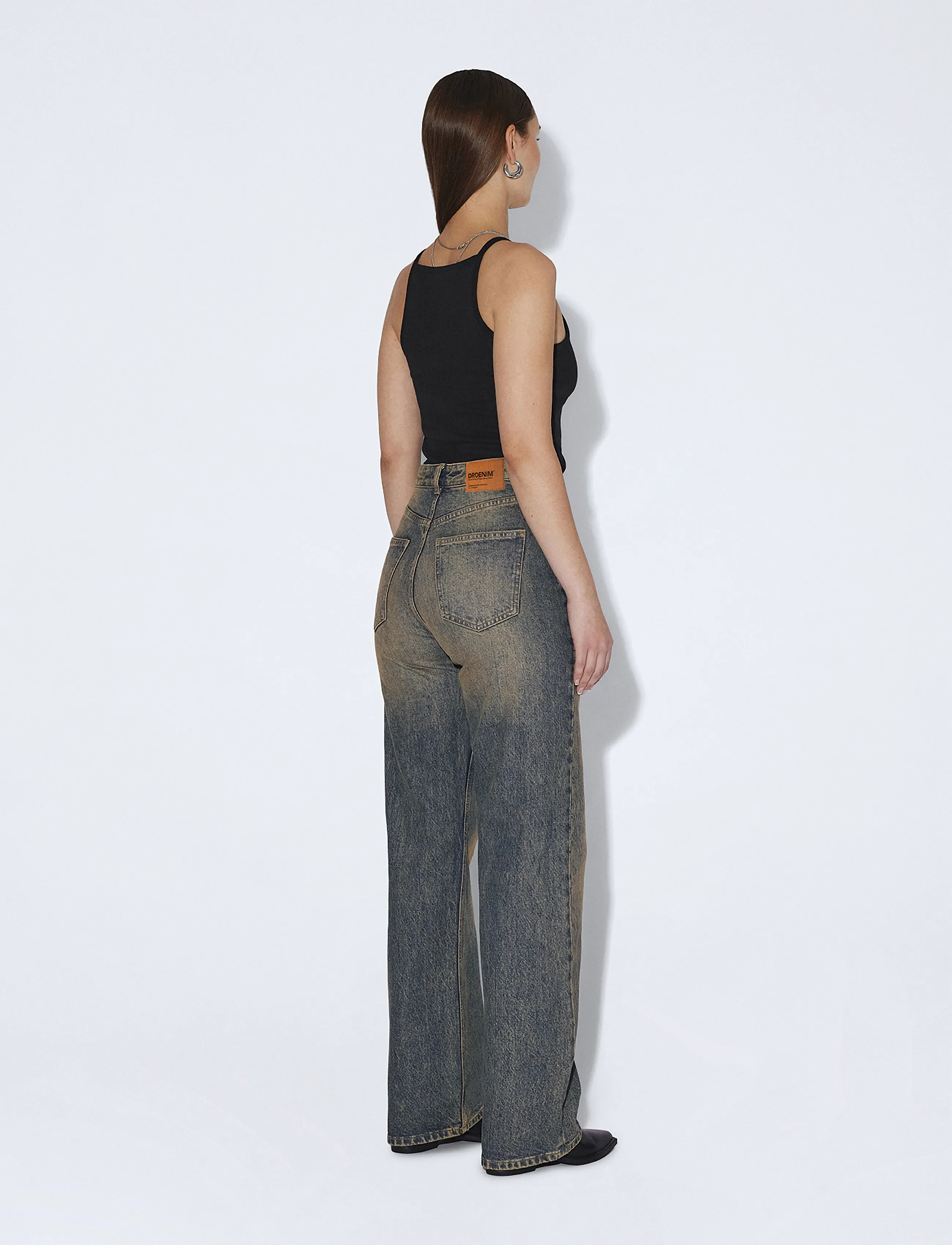 Dr Denim - Echo High Straight - hosen mit weitem bein - bay mid brownish - 3