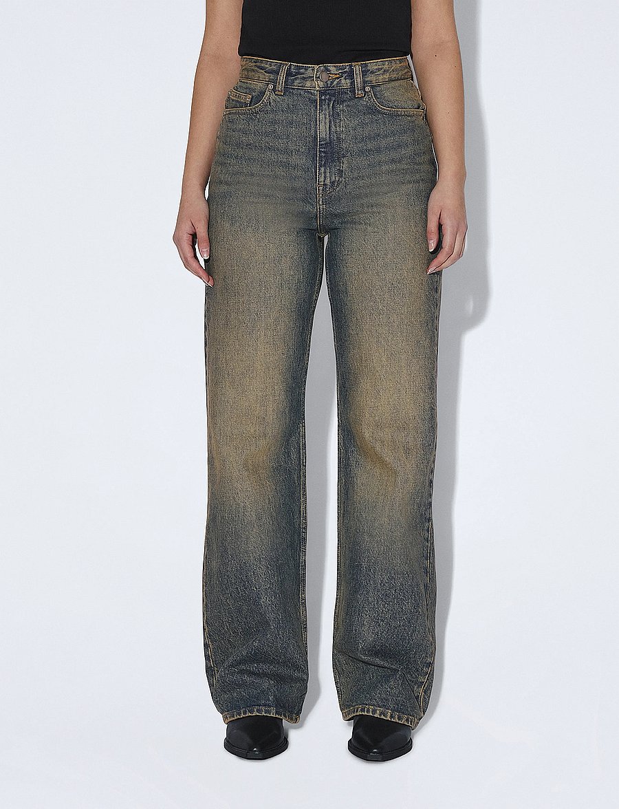 Dr Denim - Echo High Straight - hosen mit weitem bein - bay mid brownish - 4