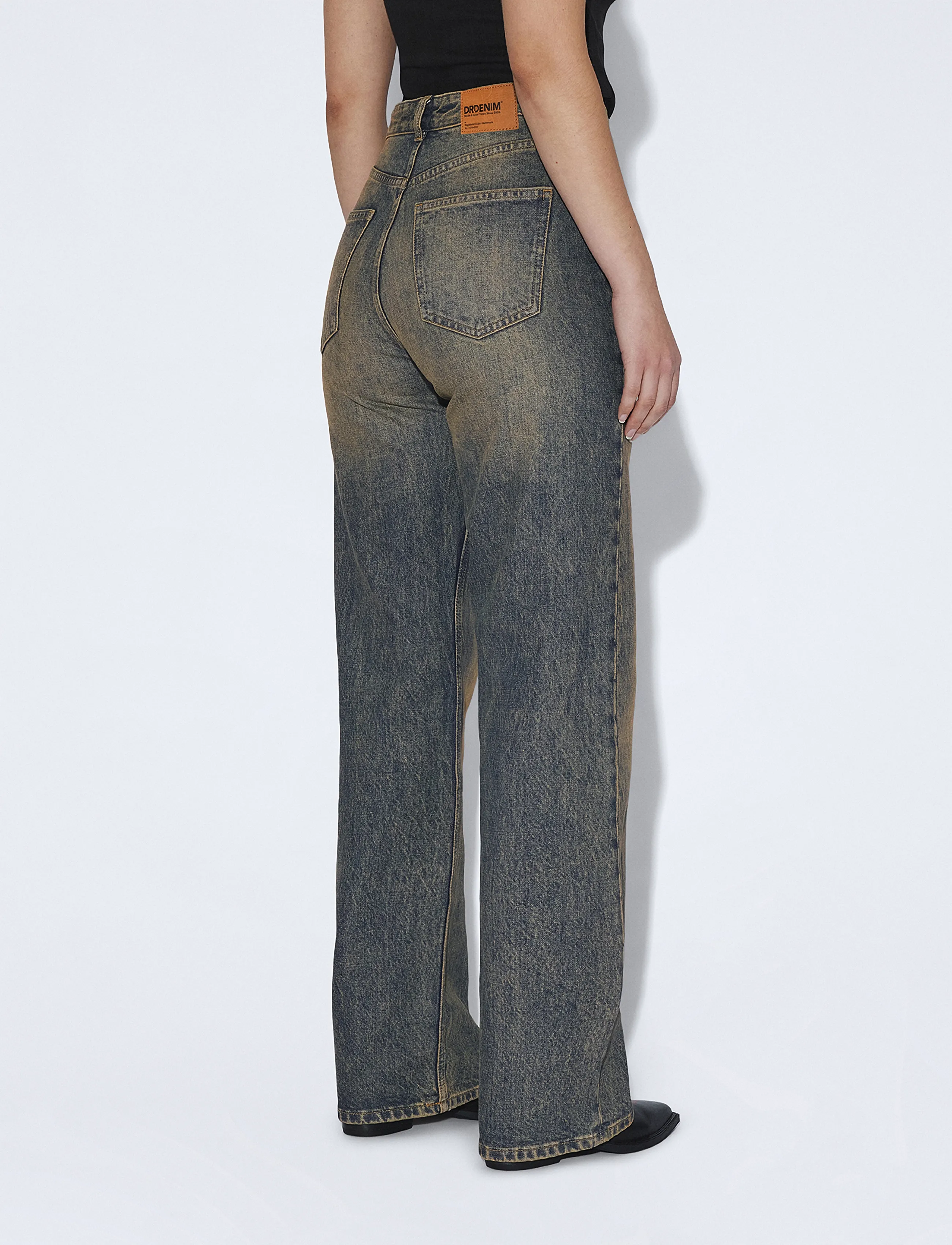 Dr Denim - Echo High Straight - hosen mit weitem bein - bay mid brownish - 5