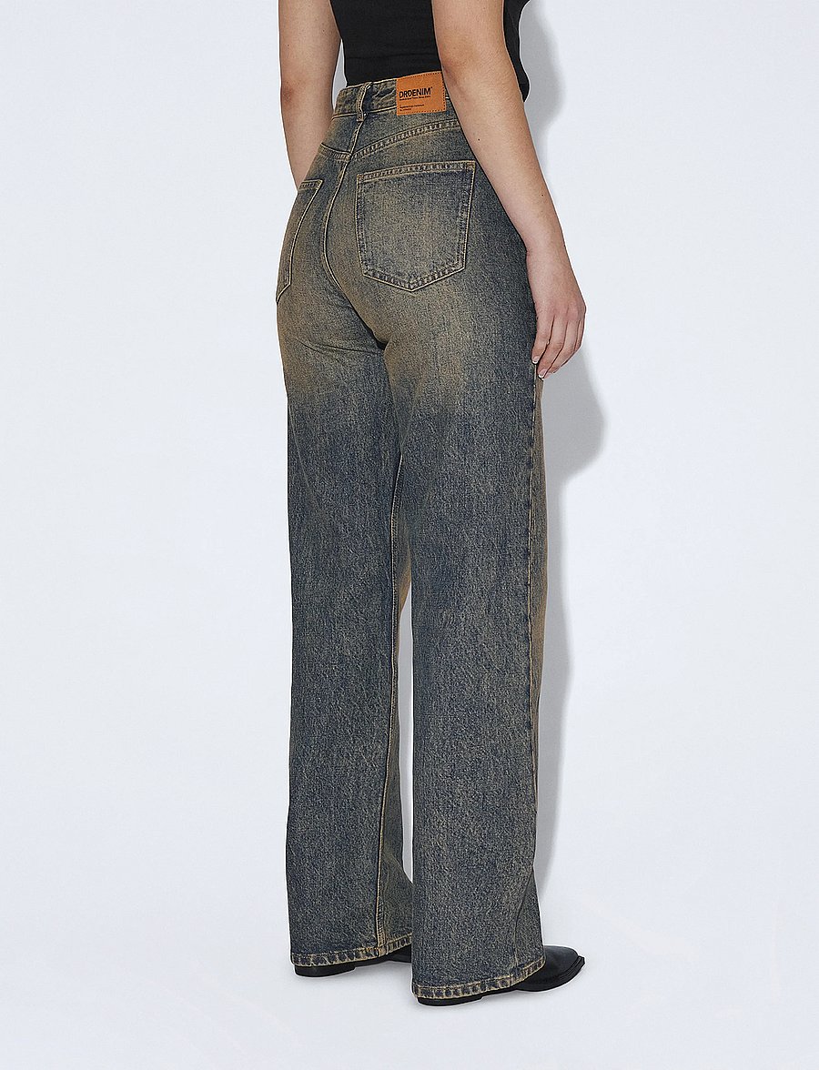 Dr Denim - Echo High Straight - hosen mit weitem bein - bay mid brownish - 5