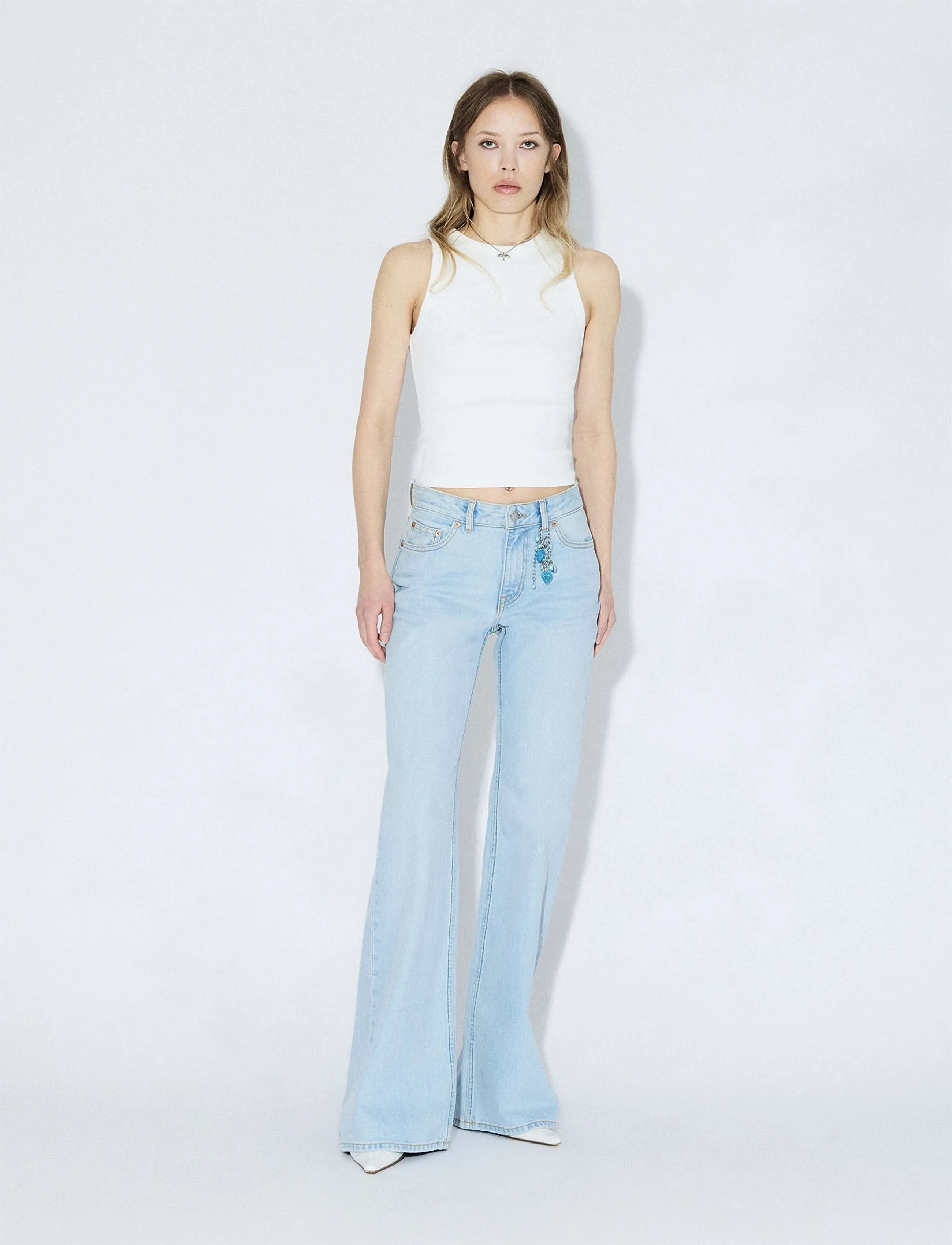 Dr Denim Elba Mid Bootcut, Kvinder, Midt Bootcut Jeans, Blå, Str: 30 x 34