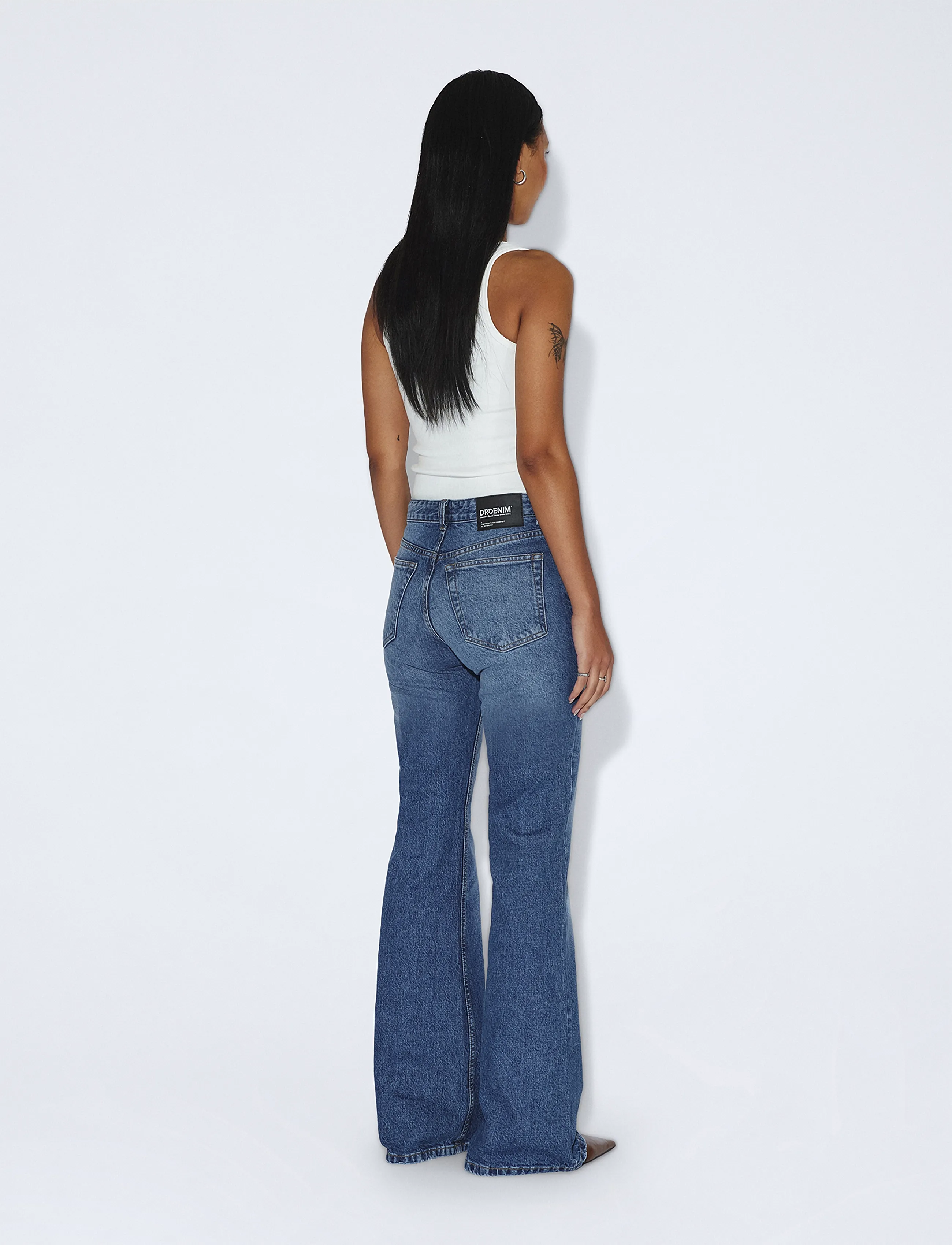 Dr Denim - Elba Mid Bootcut - bootcut jeans - bay mid fade worn - 3