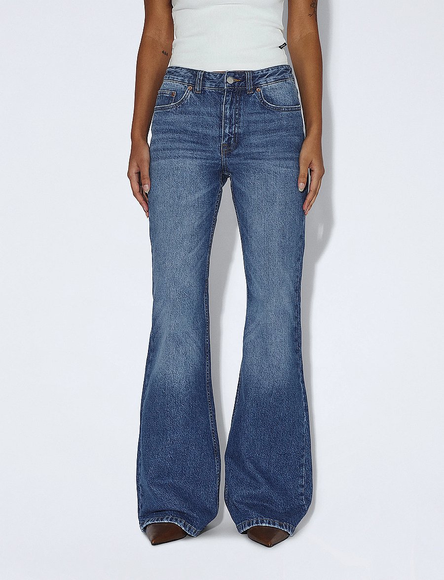 Dr Denim - Elba Mid Bootcut - bootcut jeans - bay mid fade worn - 4