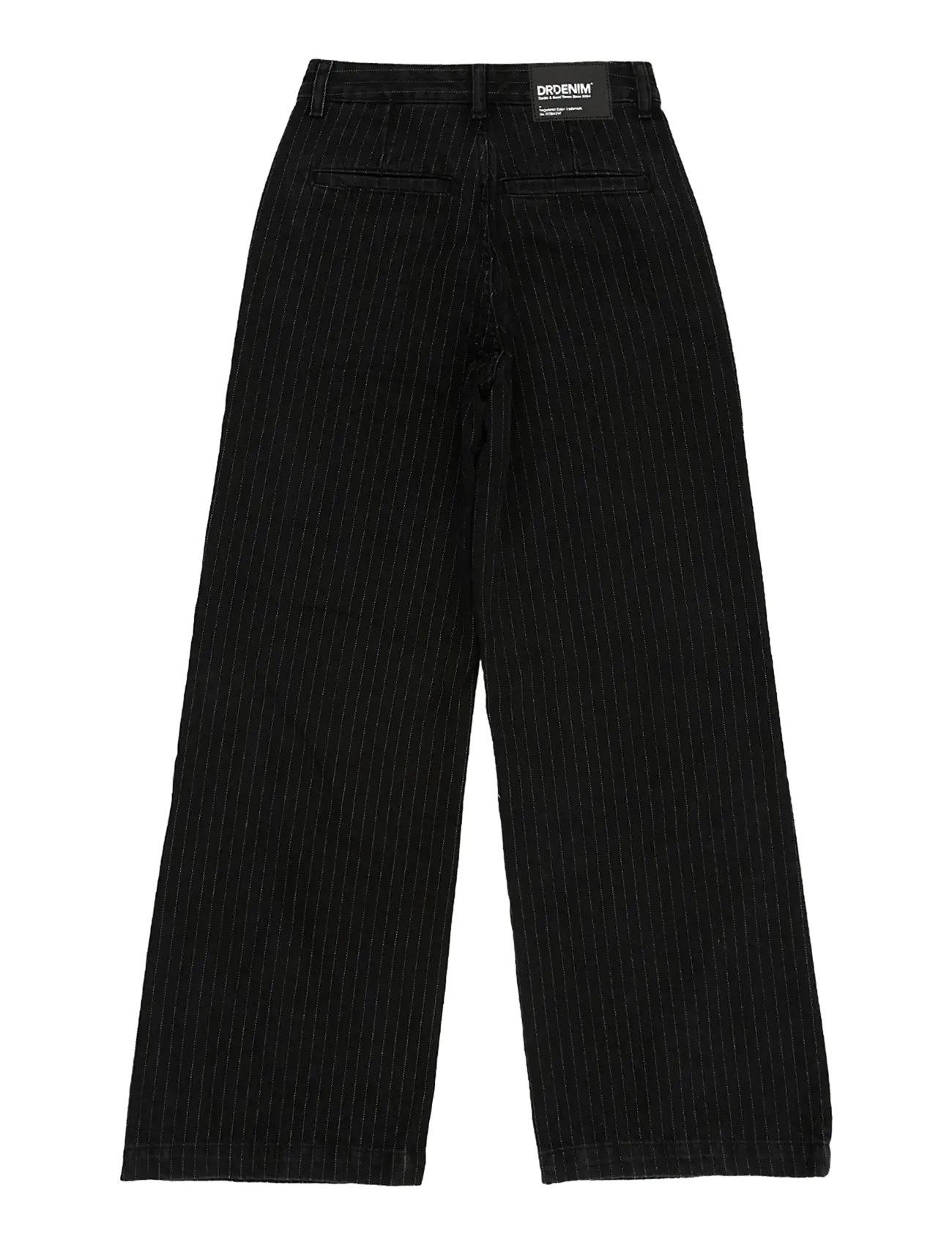 Dr Denim - Rhue High Wide Pleated - washed black pinstripe - 2